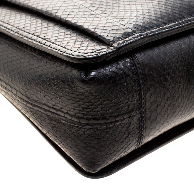 Lanvin Black Python Shoulder Bag