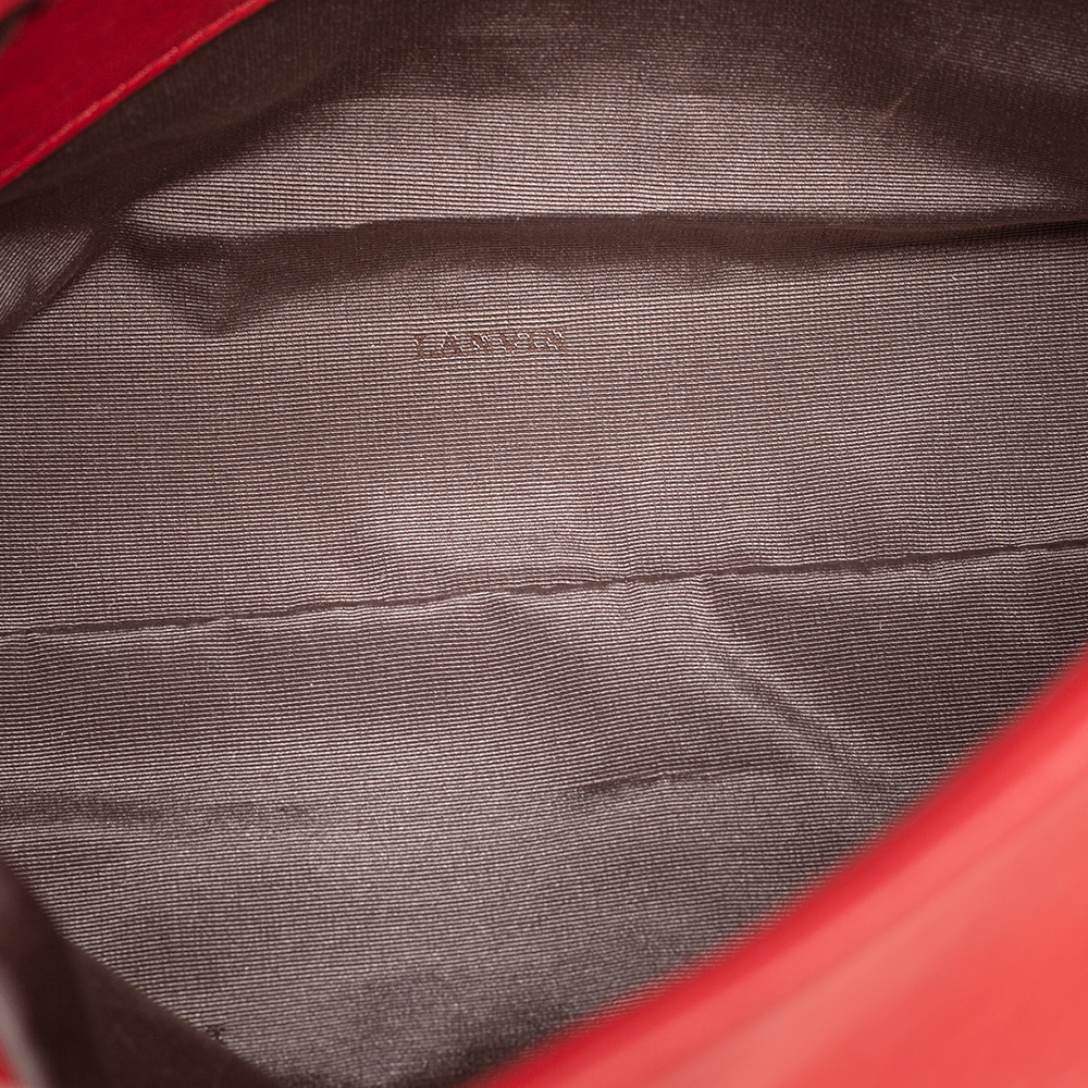 Lanvin Orange Quilted Leather Medium Happy Shoulder Bag