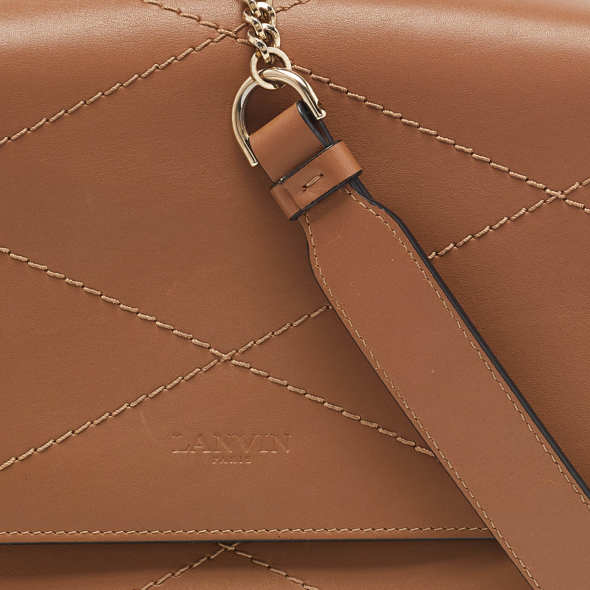 Lanvin Beige Quilted Leather Sugar Shoulder Bag