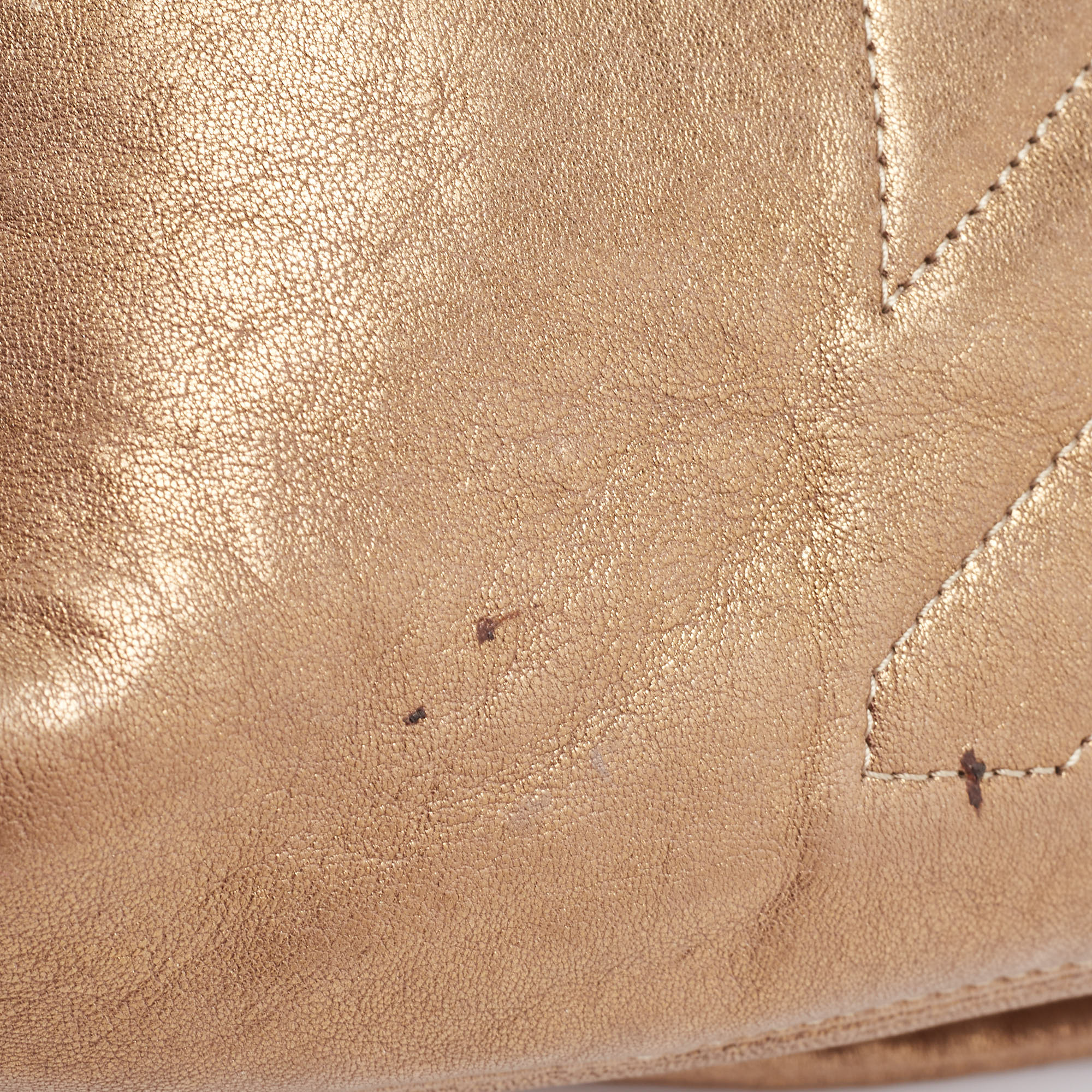 Lanvin Bronze Quilted Leather Happy Flap Shoulder Bag