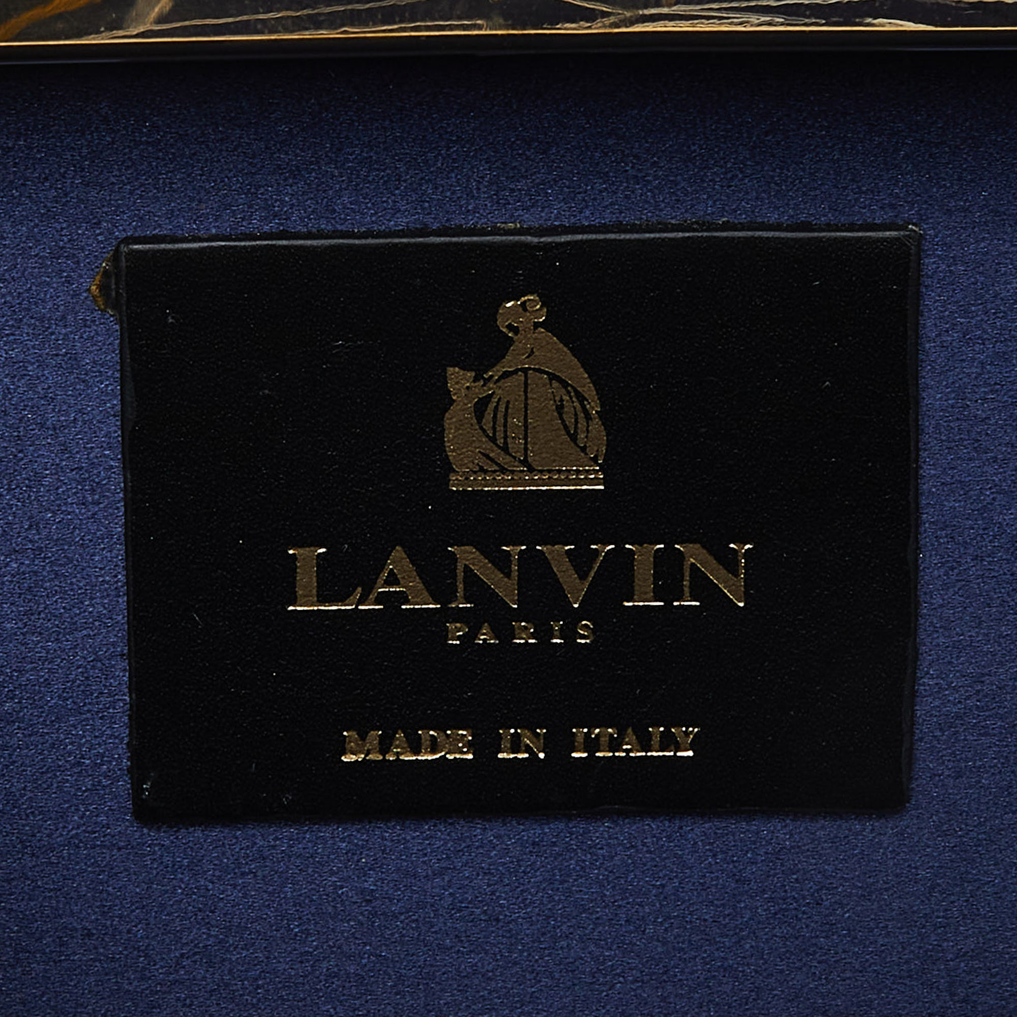 Lanvin Beige/Gold Printed Leather Chain Clutch