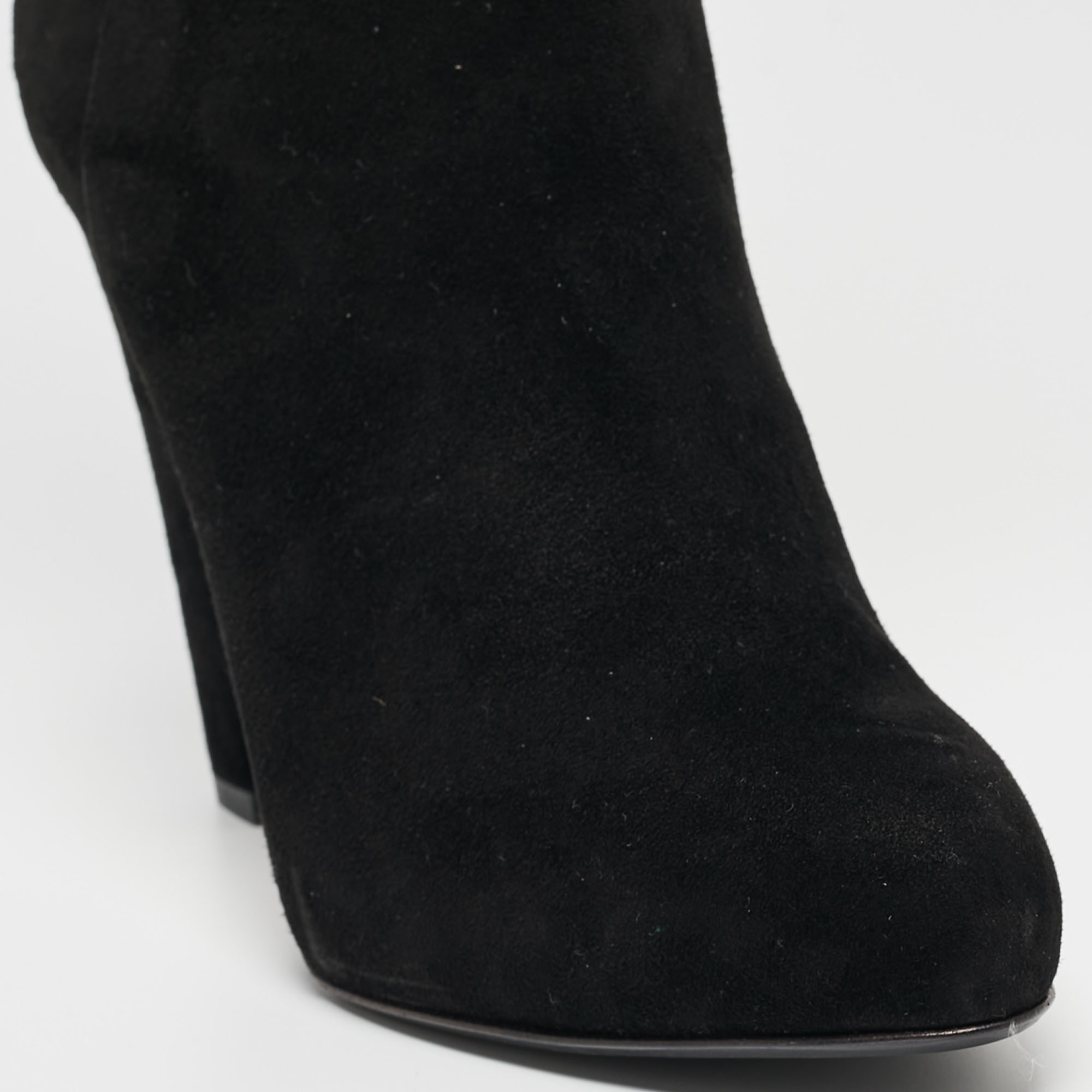 Le Silla Black Suede Platform Mid Calf Boots Size 41