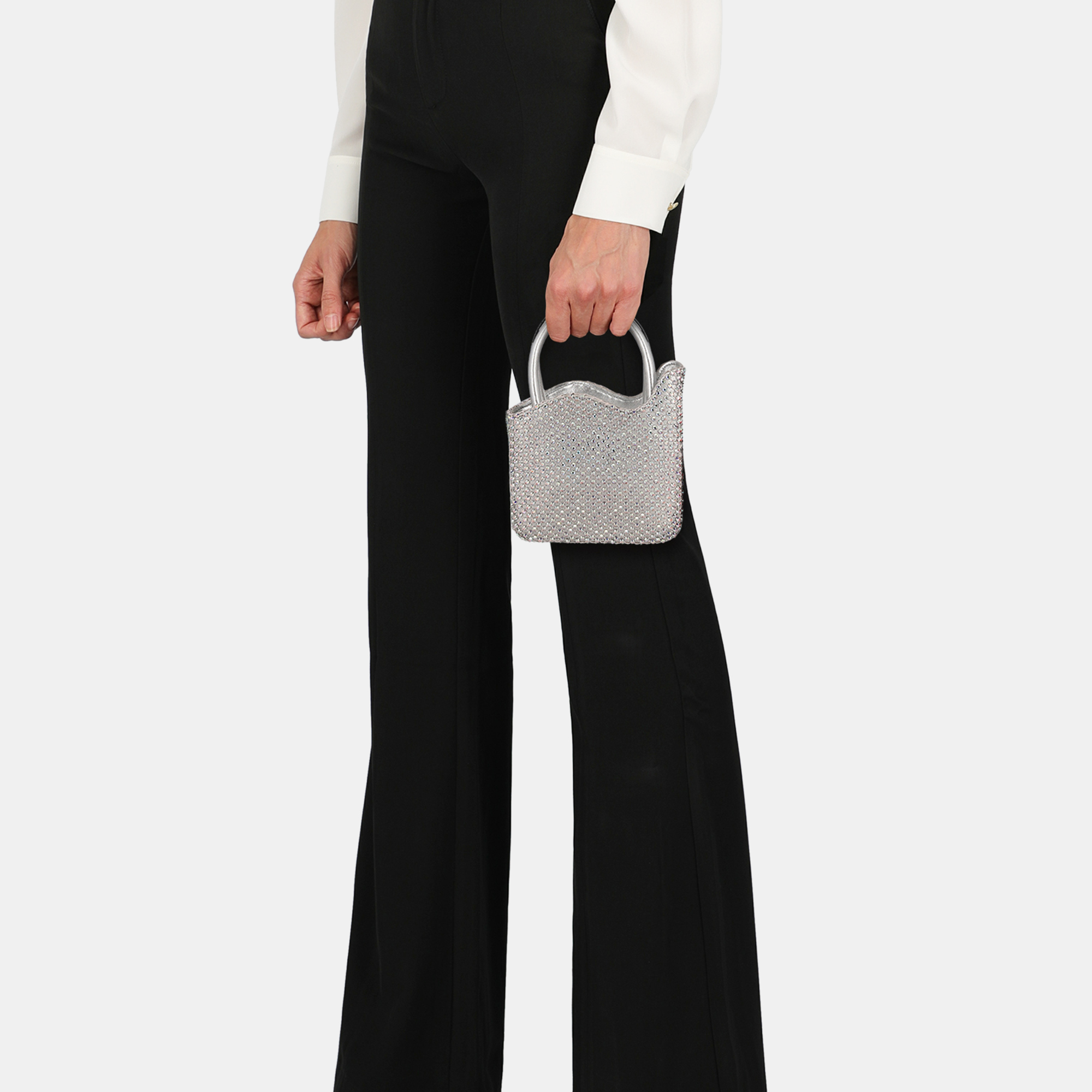 

Le Silla Women's Synthetic Fibers Clutch Bag - Grey