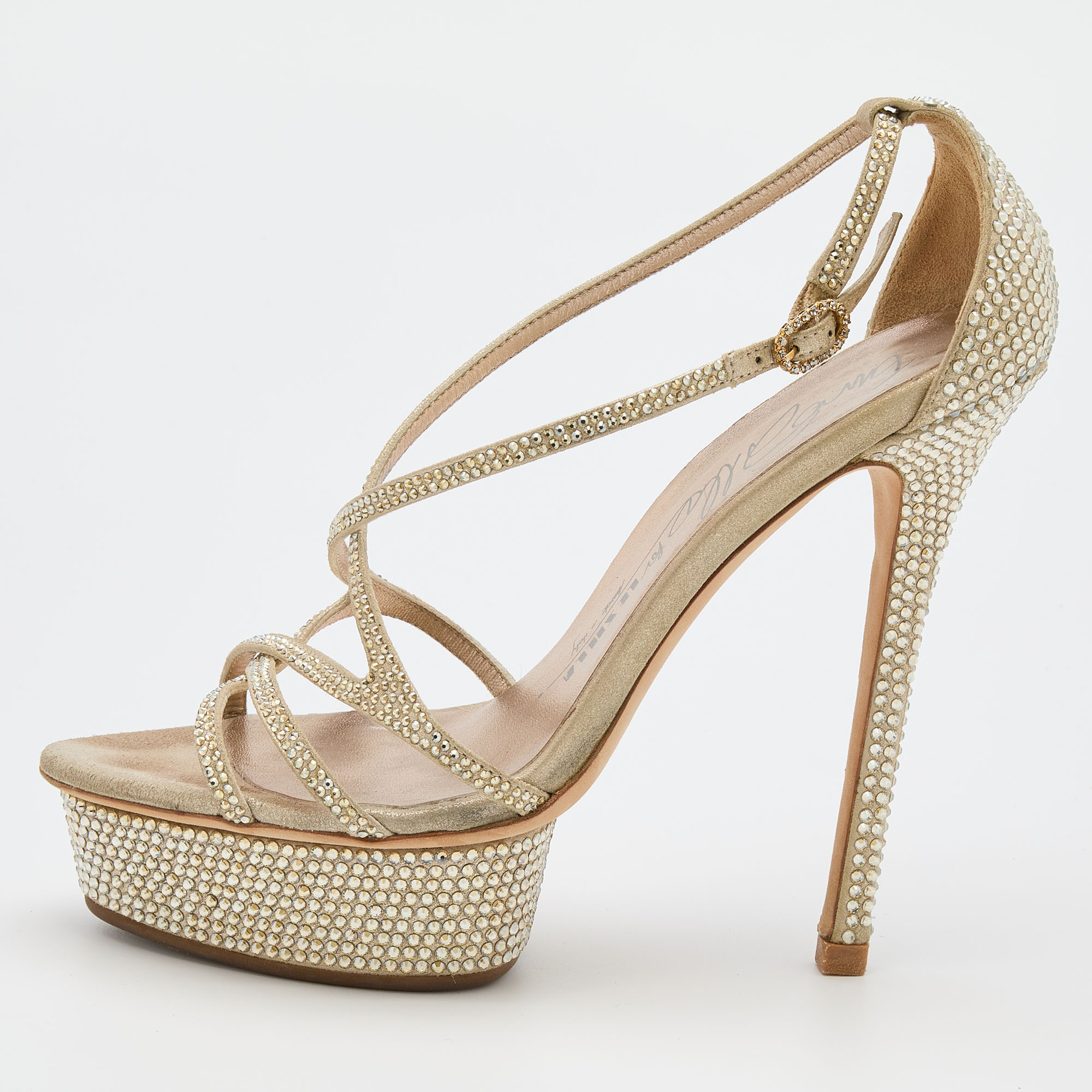 Le Silla Beige Suede Crystal Embellished Strappy Platform Sandals Size
Le Silla Beige Suede Crystal Embellished Strappy Platform Sandals Size