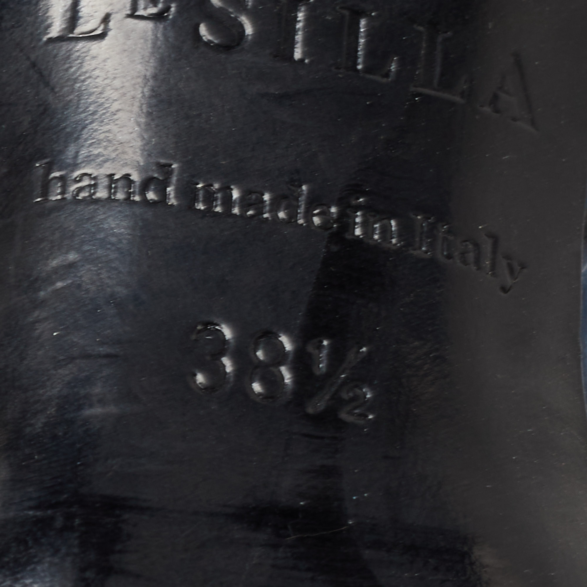 Le Silla Metallic Blue Leather Laser Cut Open Toe D'orsay Pumps Size 38.5