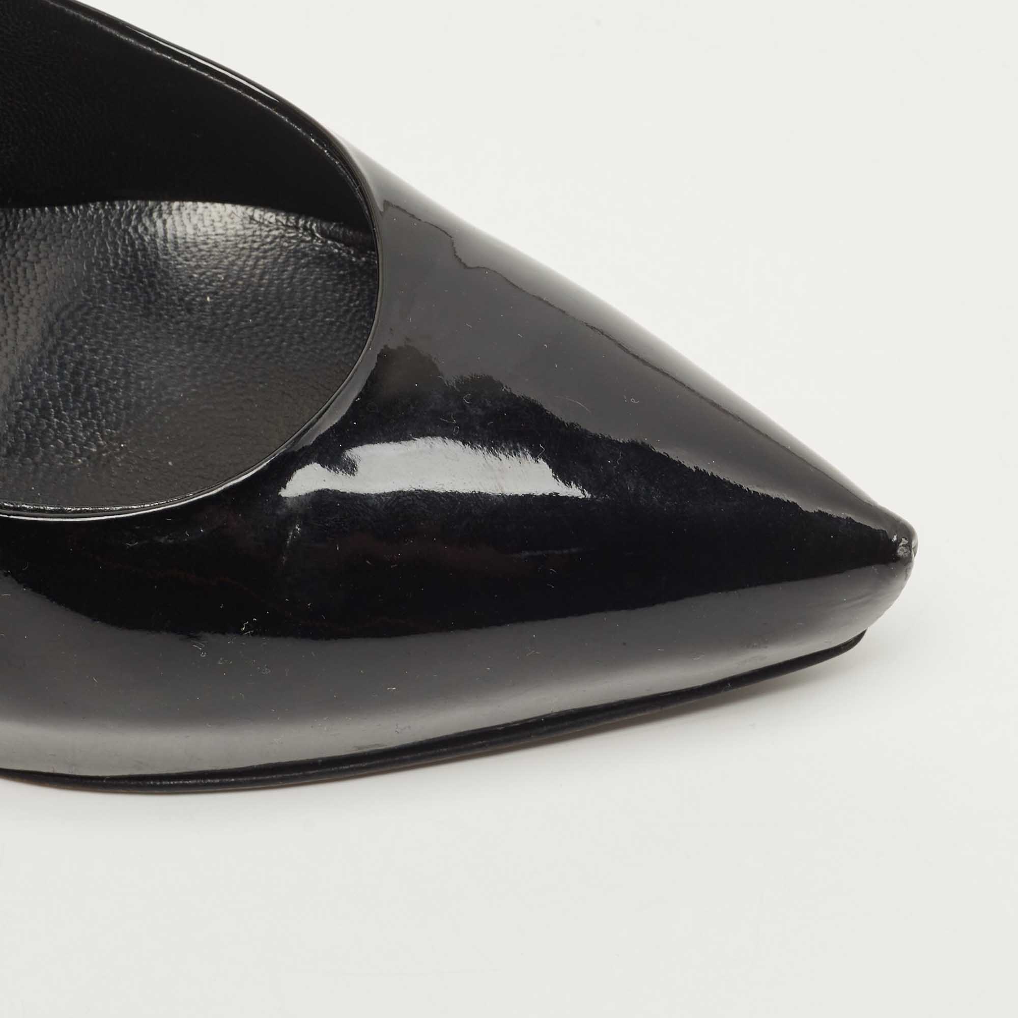 Le Silla Black Patent Leather Platform Pointed Toe Pumps Size 39