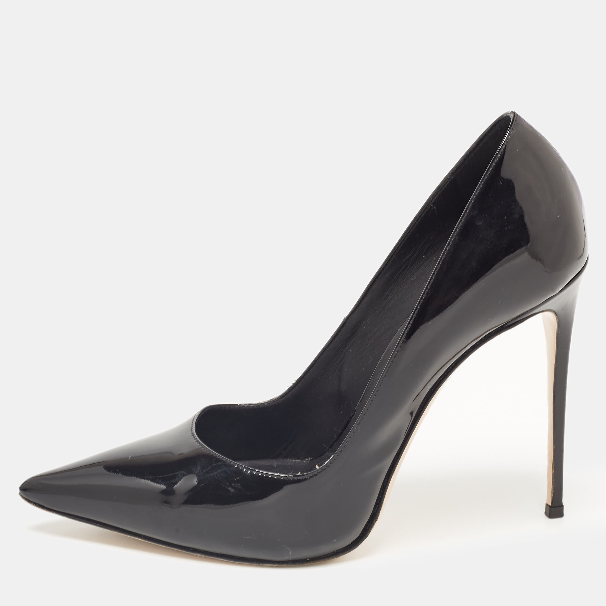 Le Silla Black Patent Leather Pointed Toe Pumps Size 39.5