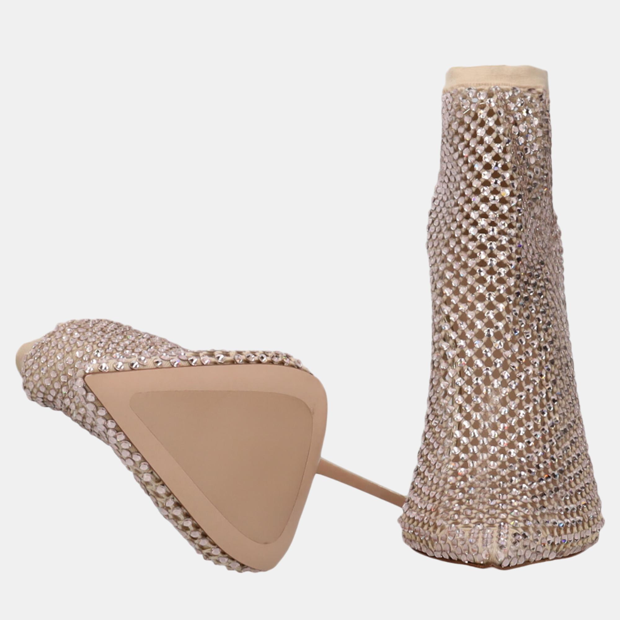Le Silla  Women's Synthetic Fibers Ankle Boots - Beige - EU 39
