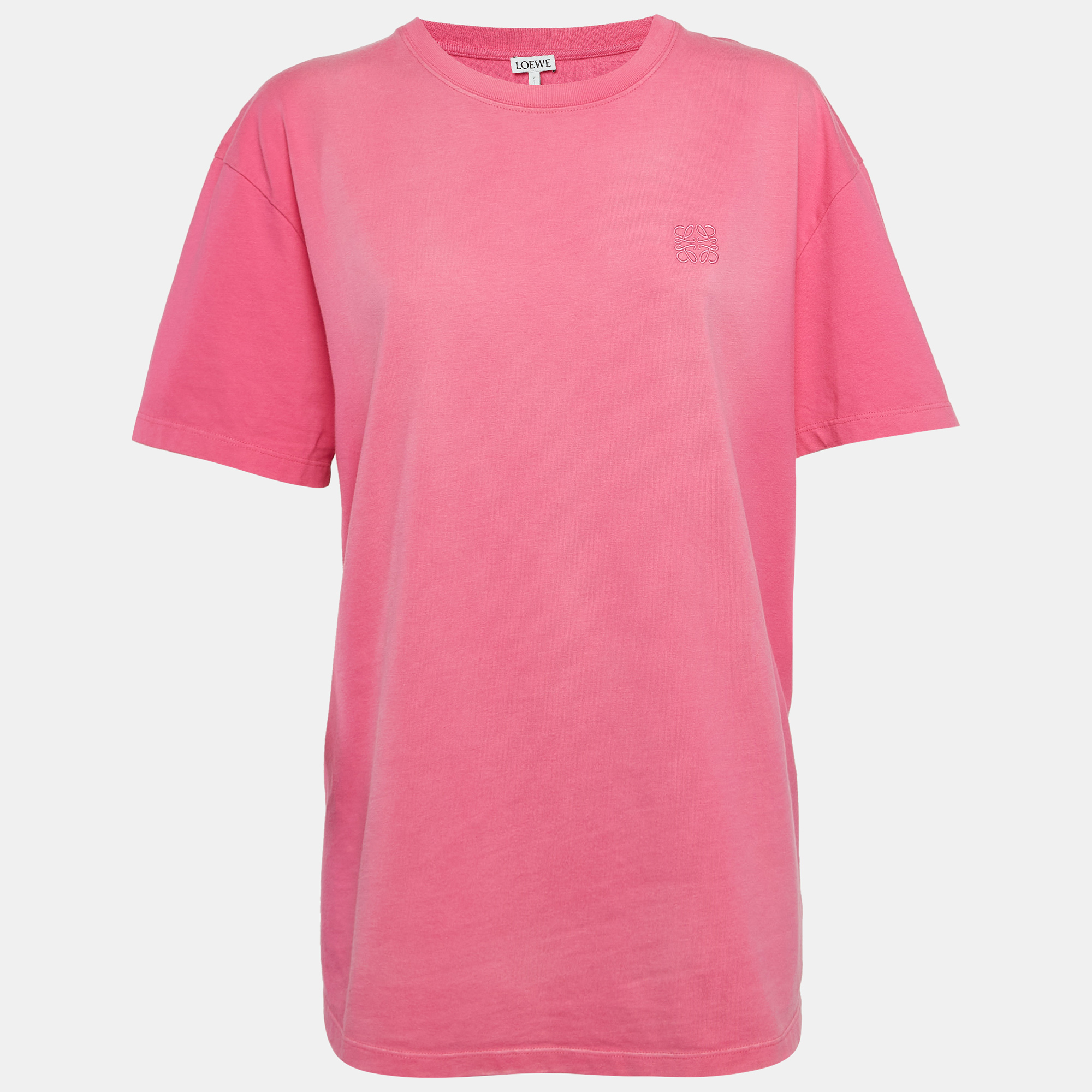 

Loewe Pink Anagram Embroidered Cotton Knit Faded T-Shirt