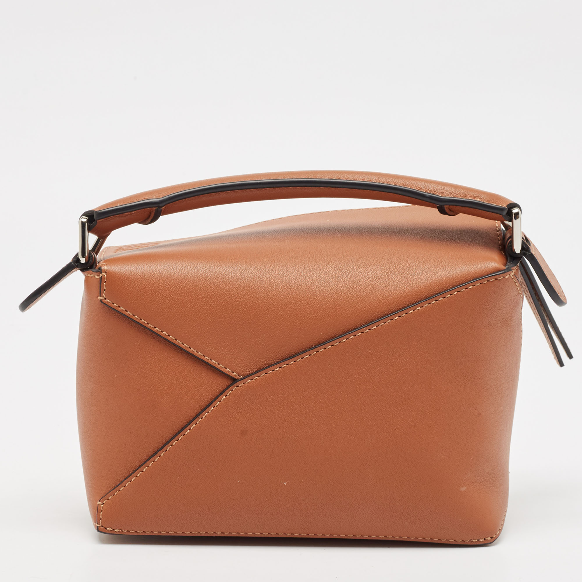 Loewe Brown Leather Mini Puzzle Shoulder Bag