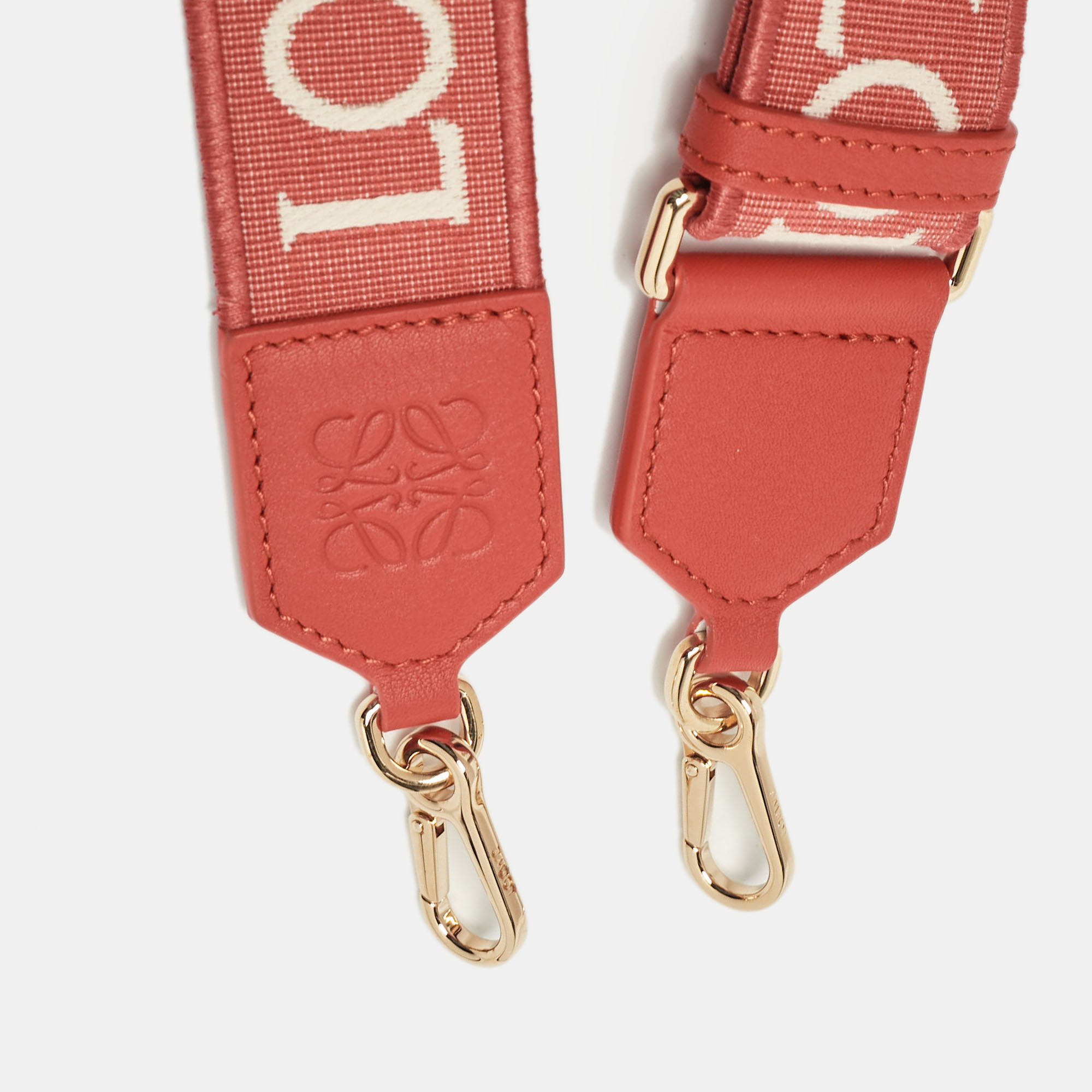 Loewe Orange/Beige Anagram Canvas And Leather Adjustable Bag Strap