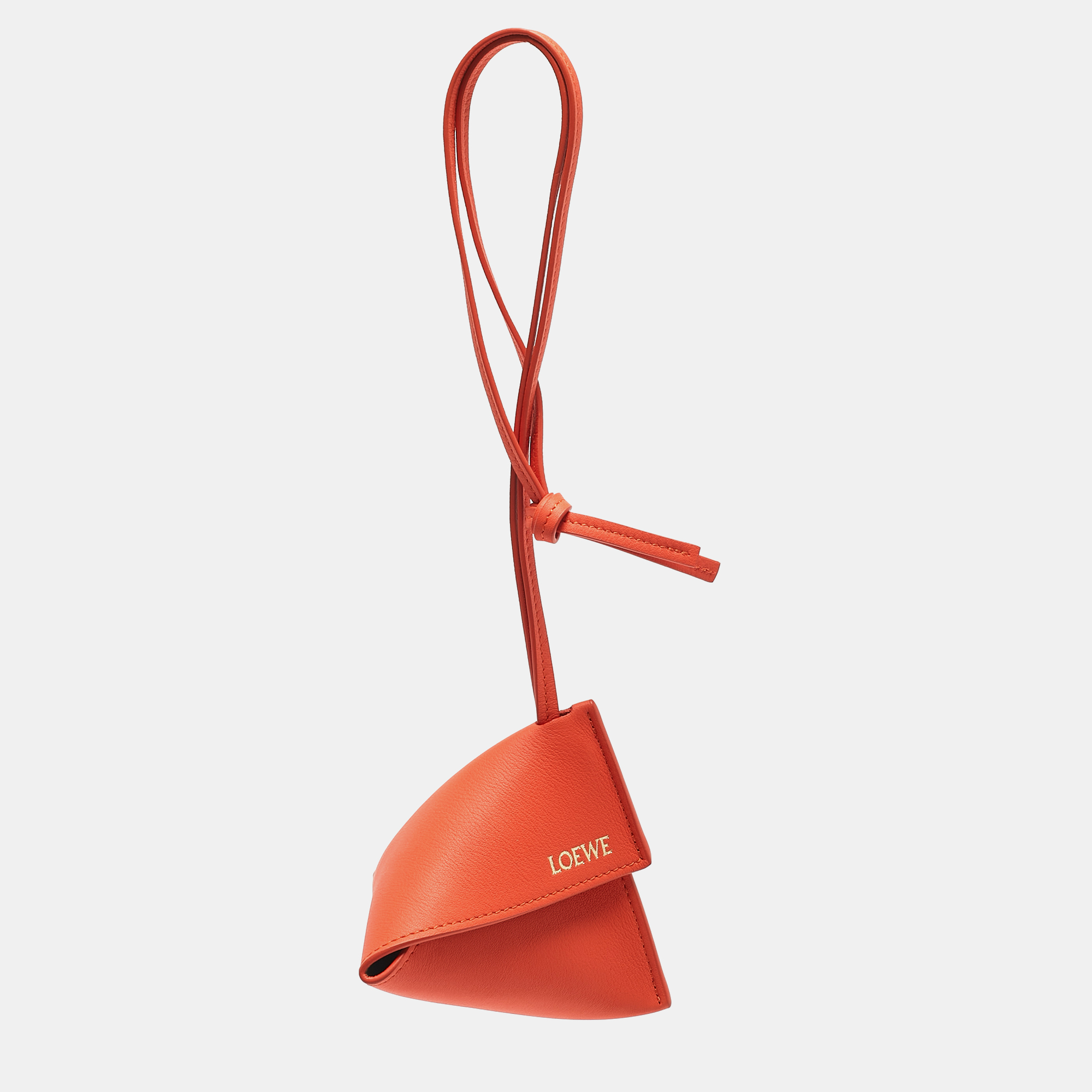 Loewe Orange Leather Puzzle Fold Charm