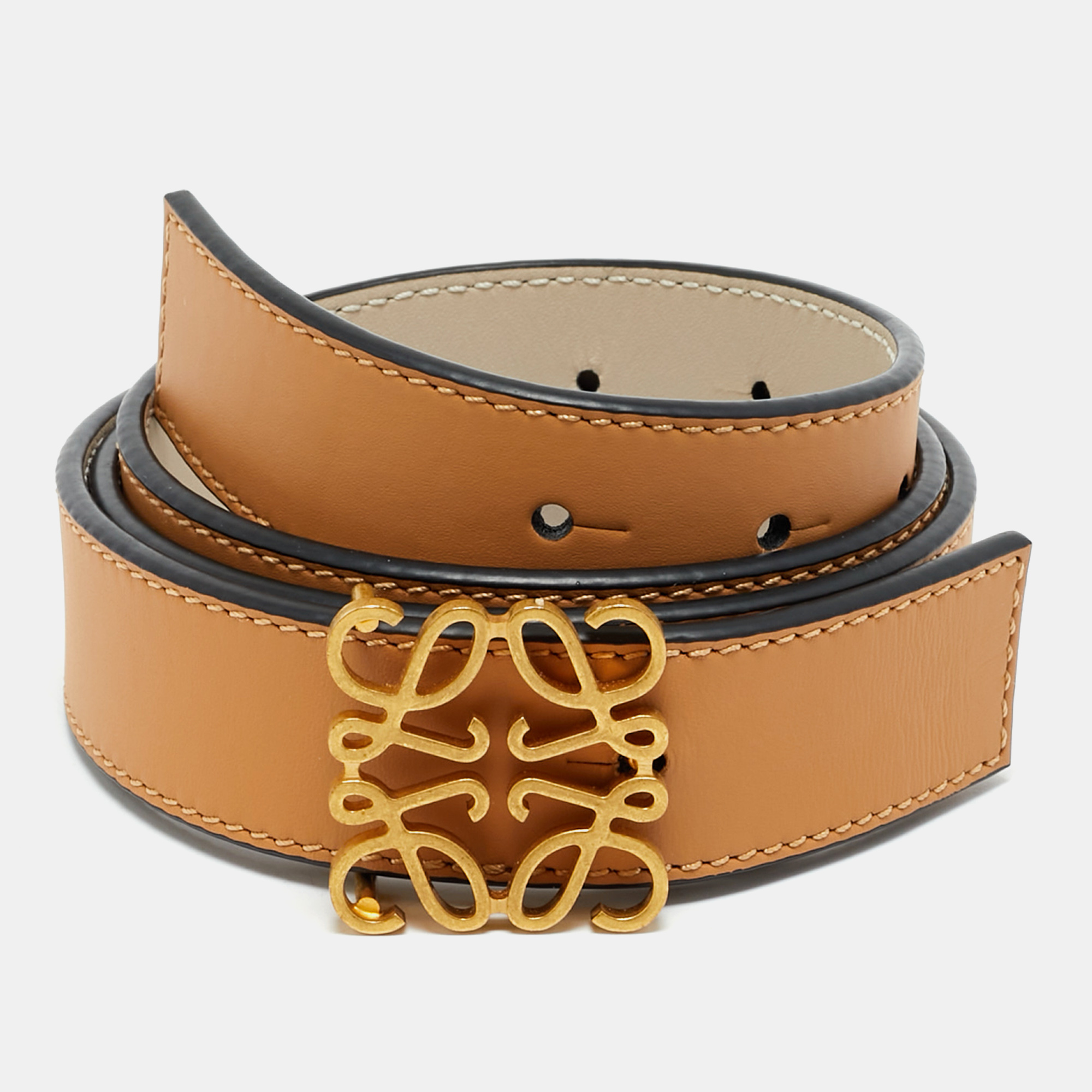 Loewe Tan/Off White Leather Anagram Reversible Belt 85CM, Brown
Loewe Tan/Off White Leather Anagram Reversible Belt 85CM, Brown