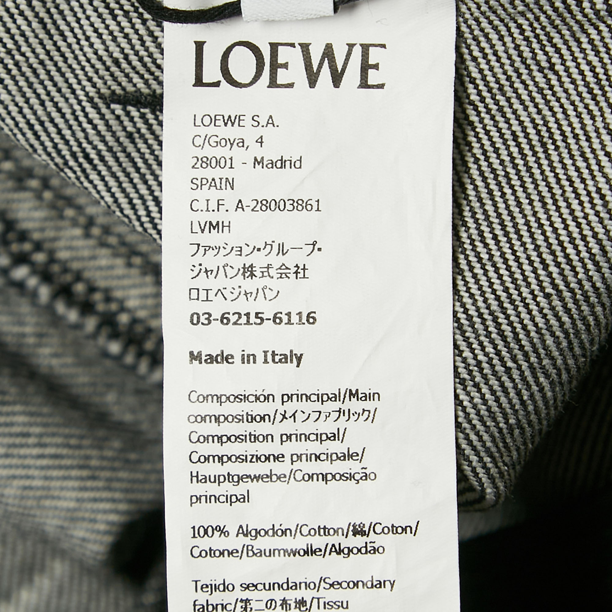 Loewe Black Denim Satin Draped Panel Asymmetric Pants M