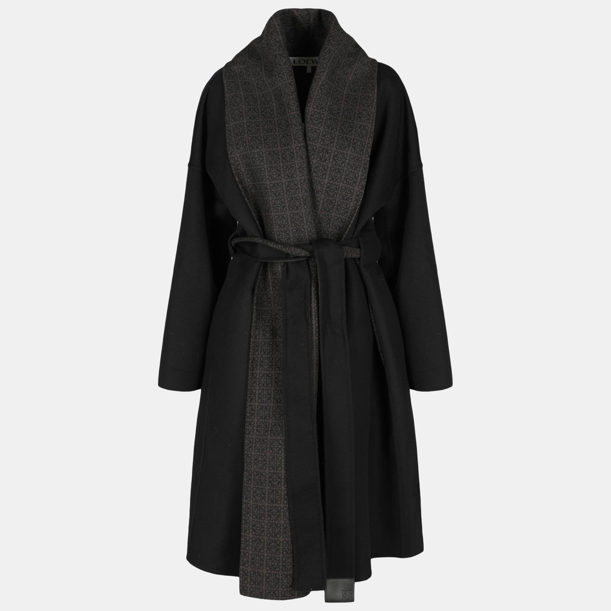 Loewe  Women's Wool Single Breasted Coat - Black - S
