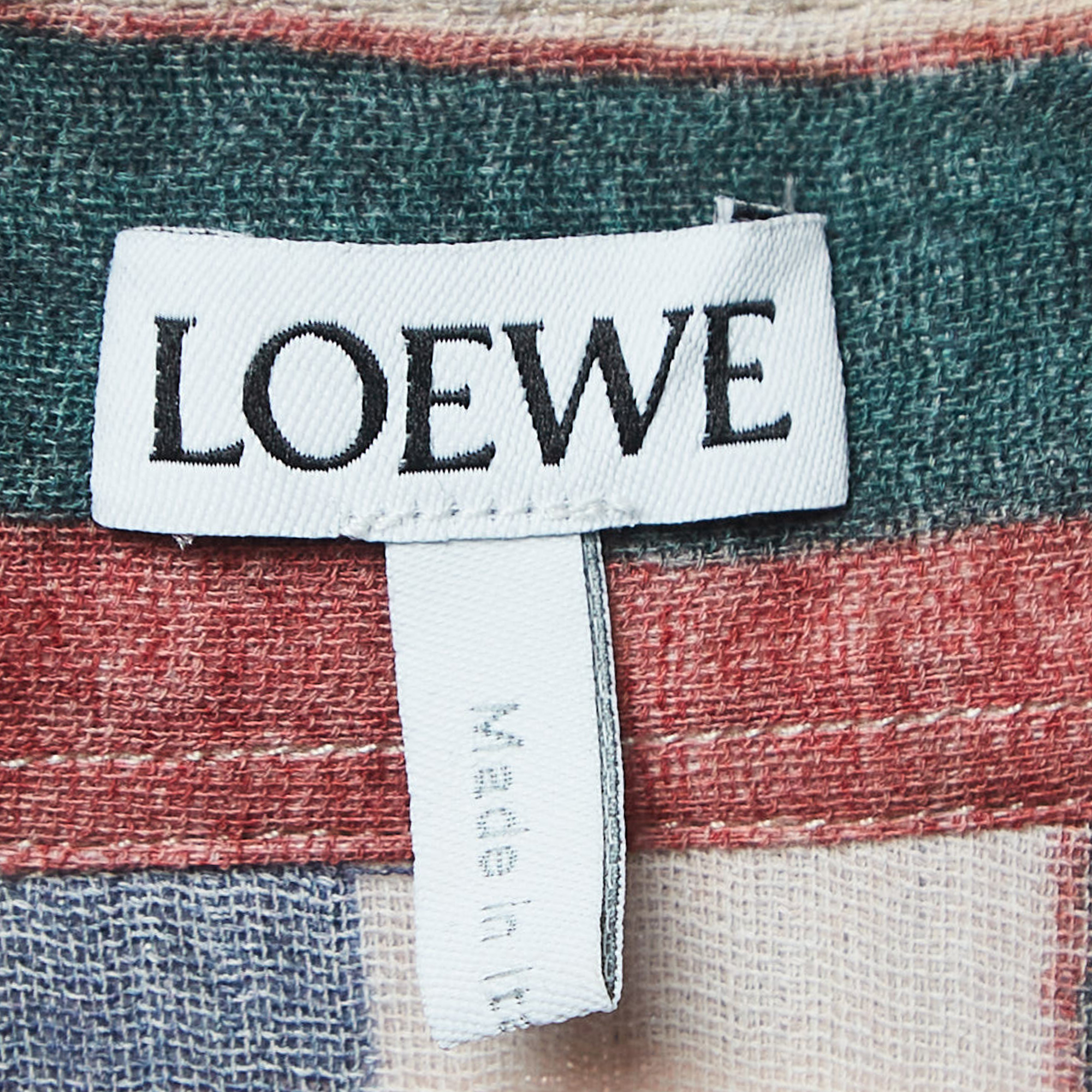 Loewe Multicolor Striped Cotton Shirt Dress XS