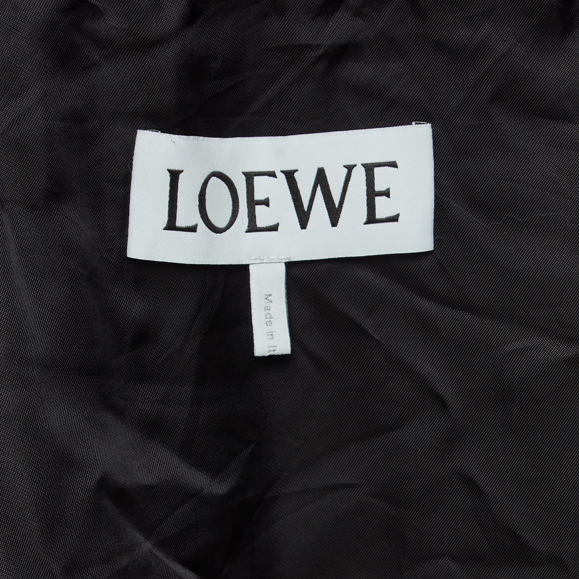 Loewe White/Blue Floral Motif Jacquard Duffel Coat M