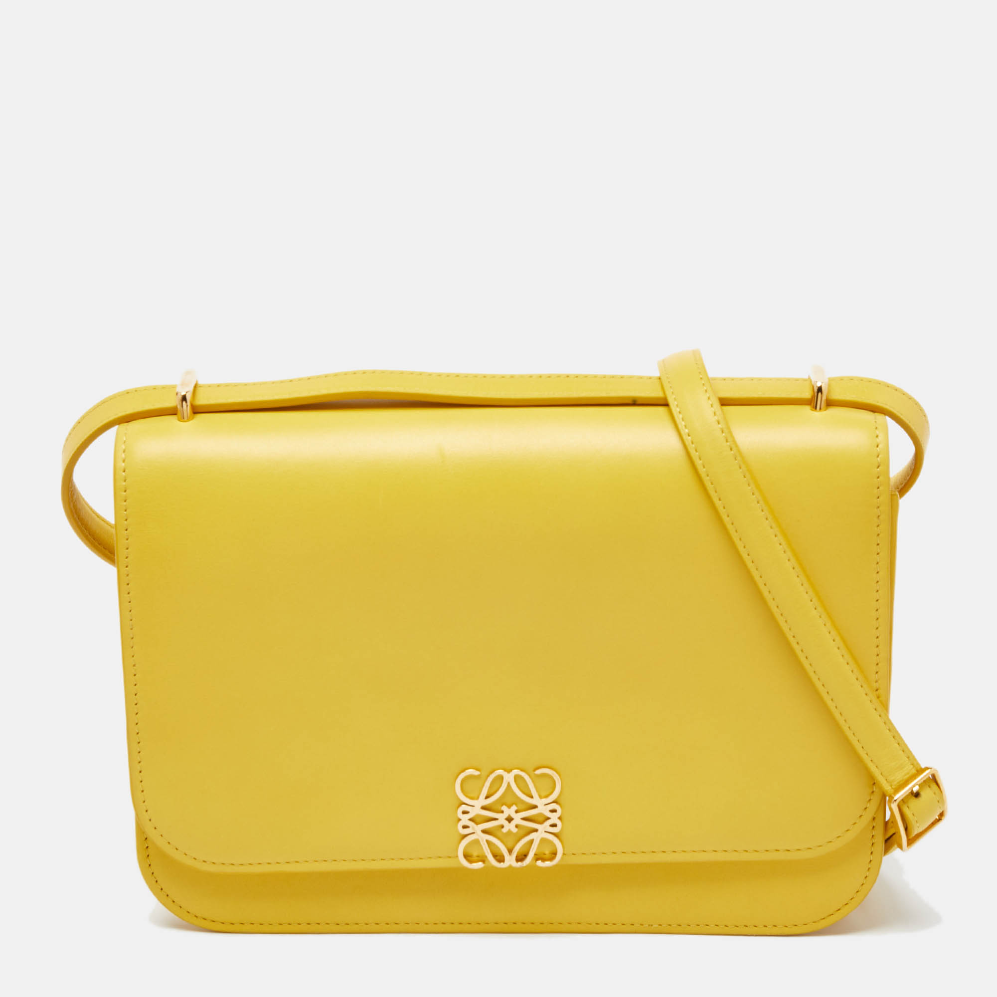 Loewe yellow leather goya shoulder bag
