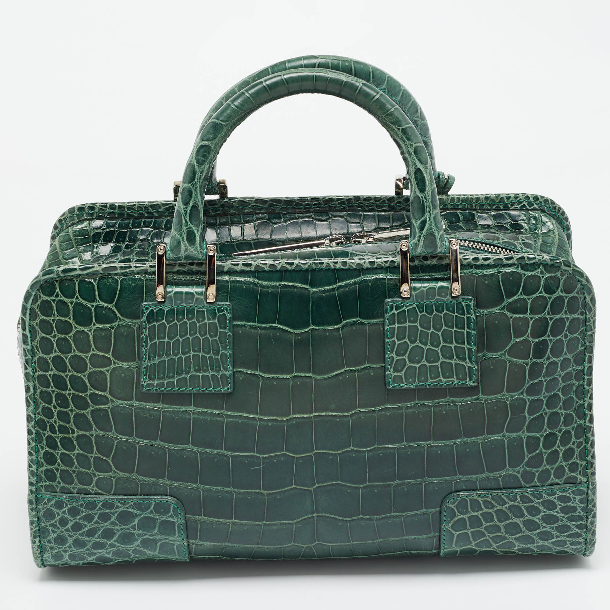 Loewe Green Crocodile Amazona Satchel