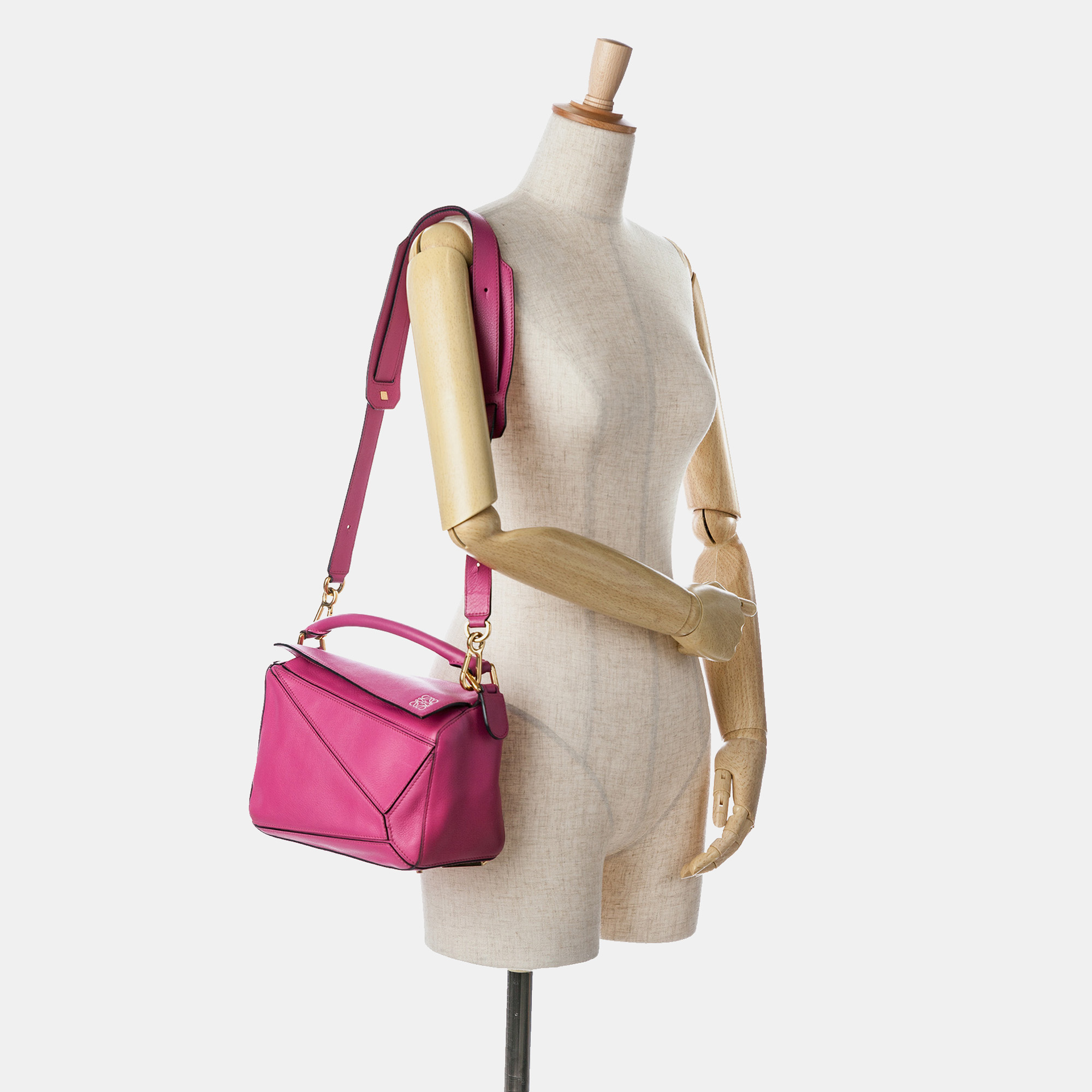 Loewe Pink Leather Small Puzzle Bag