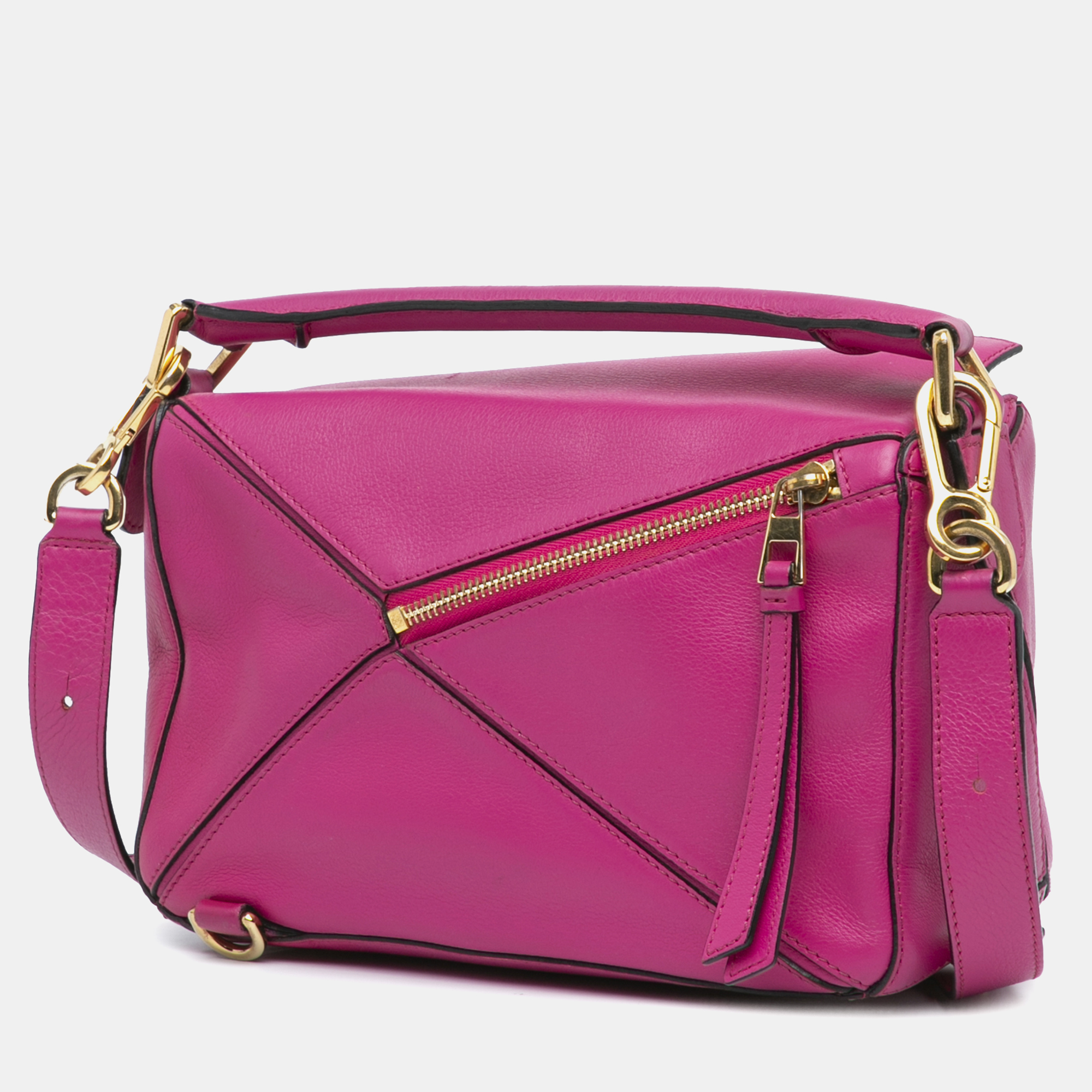 Loewe Pink Leather Small Puzzle Bag