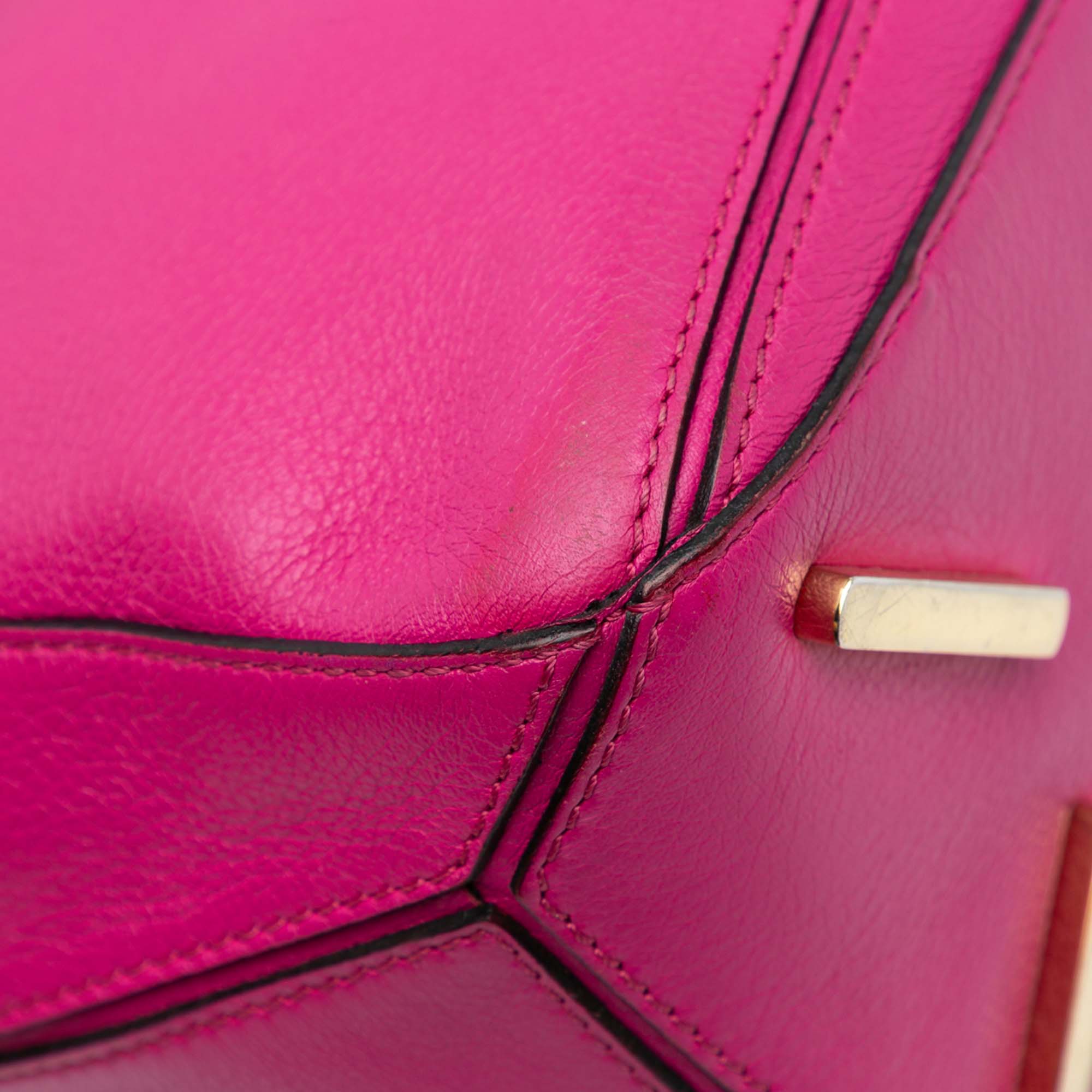 Loewe Pink Leather Small Puzzle Bag