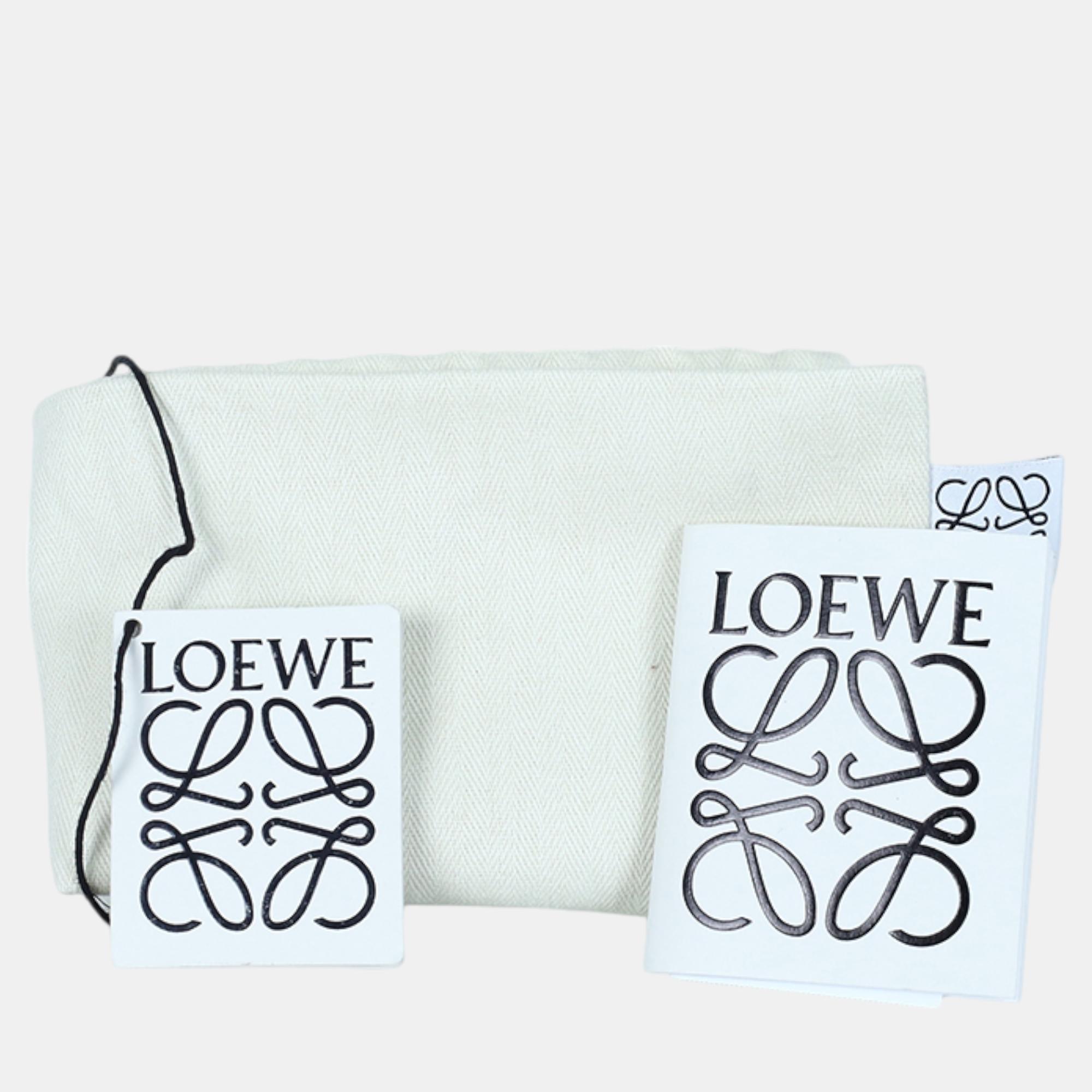 Loewe Beige Canvas Mini Anagram Camera Bag