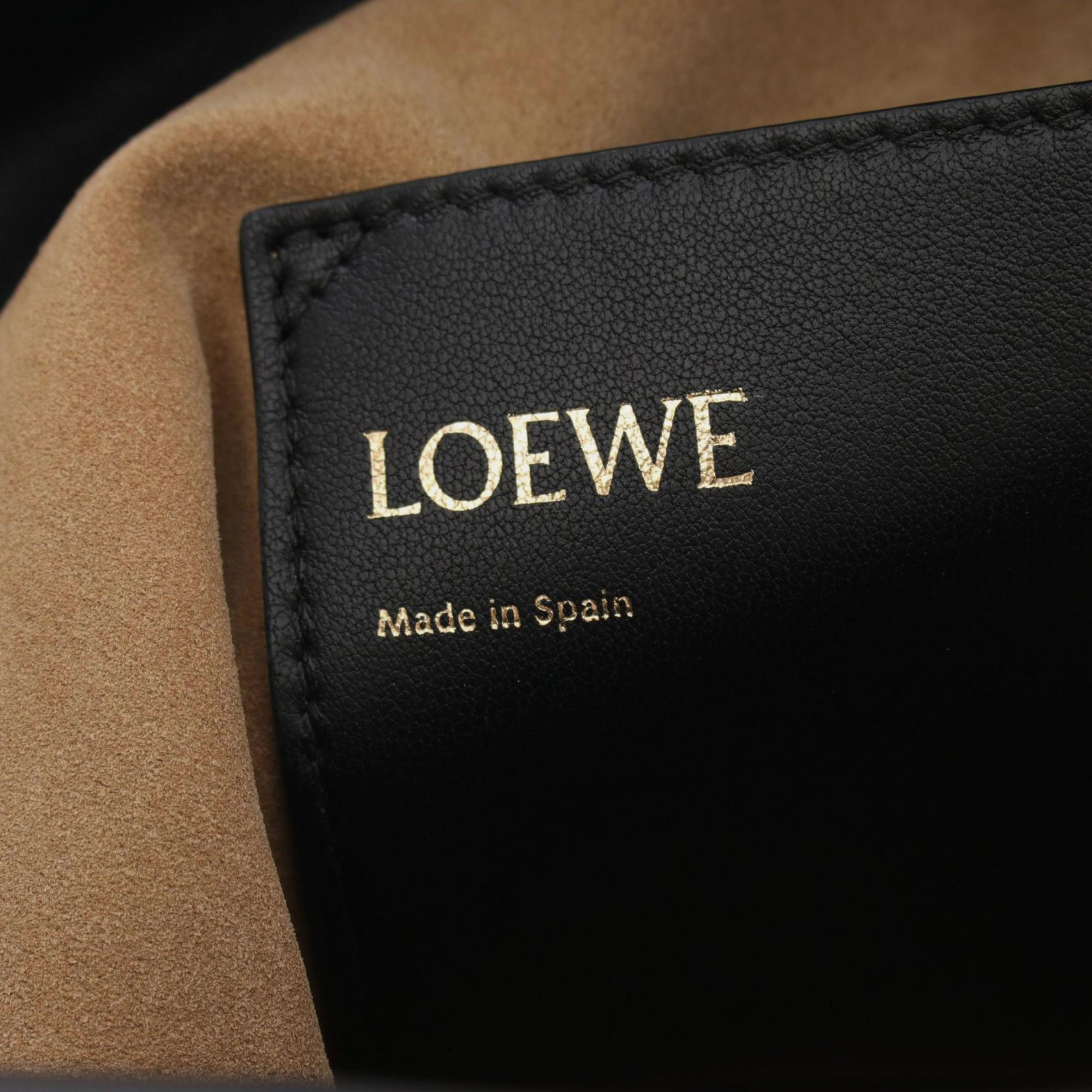 Loewe Leather Black Flamenco Purse Bucket Bag