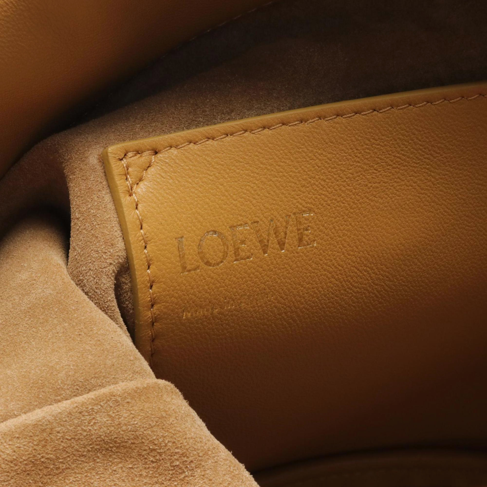 Loewe Leather Brown Flamenco Purse Bucket Bag