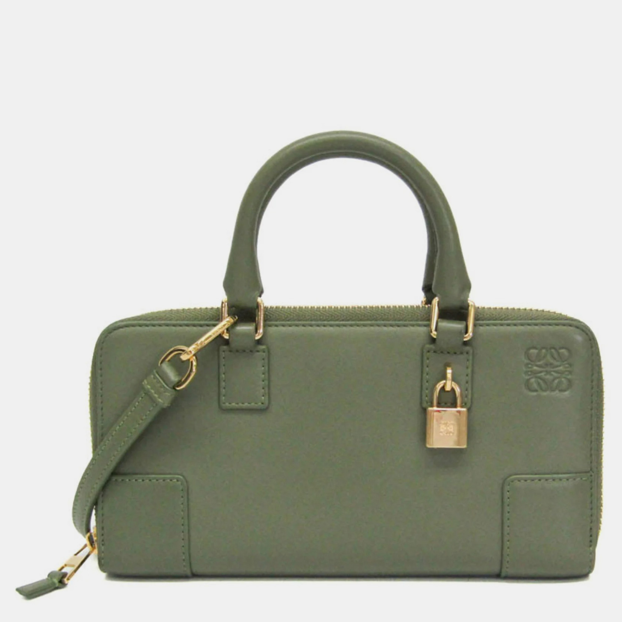 Loewe Green Leather Amazona Shoulder Bag