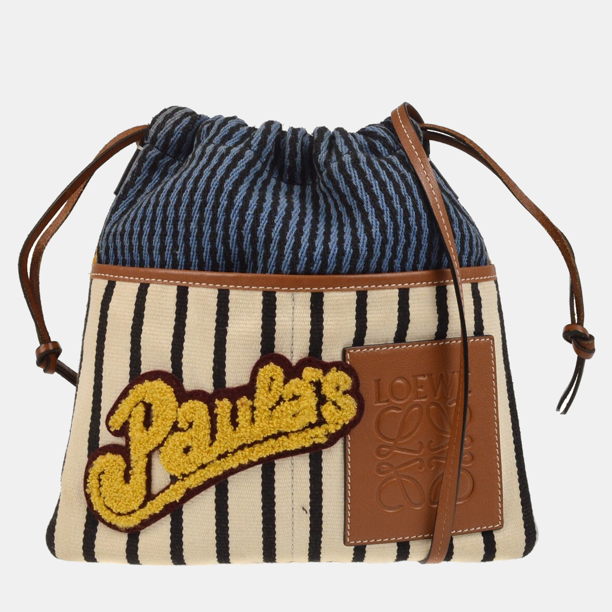 Loewe x Paula's Ibiza Stripled Drawstring Shoulder Bag, Multicolor
Loewe x Paula's Ibiza Stripled Drawstring Shoulder Bag, Multicolor