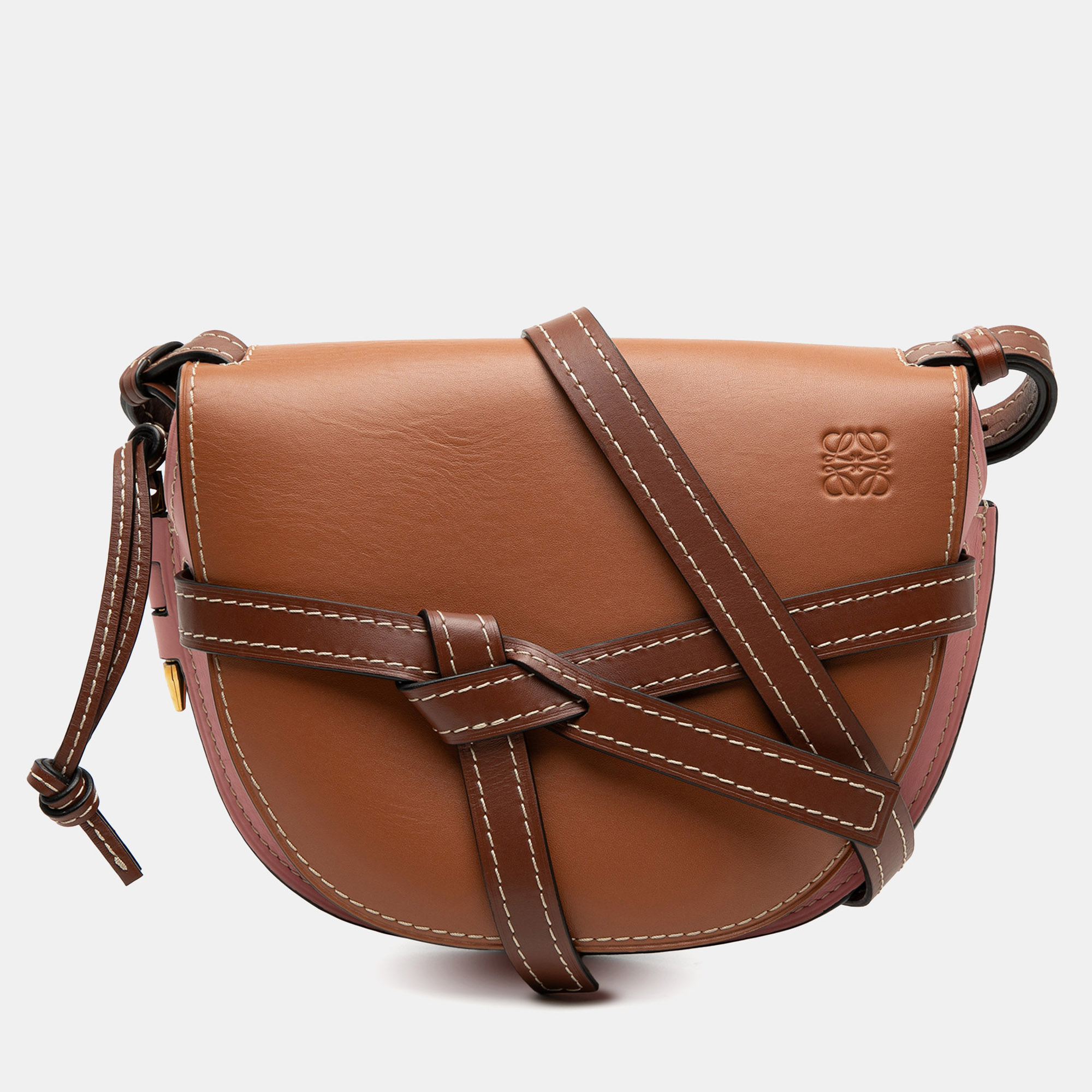 Loewe Brown Pink Small Tricolor Leather Gate Crossbody
Loewe Brown Pink Small Tricolor Leather Gate Crossbody