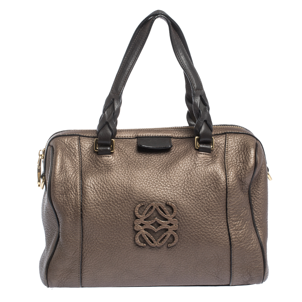 Image of Loewe Brown Leather Fusta  Satchel