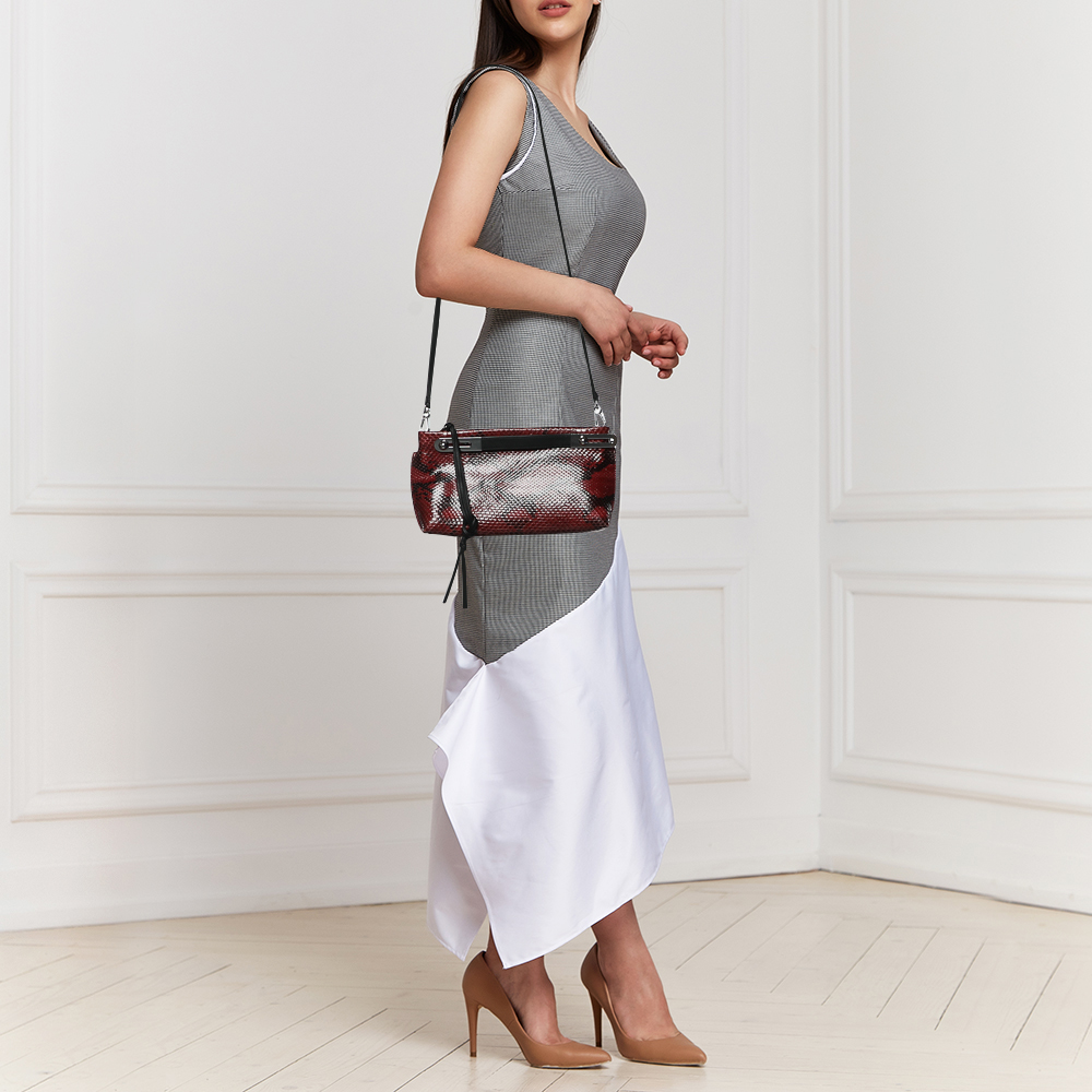 

Loewe Black/Red Leather and Python Missy Crossbody Bag