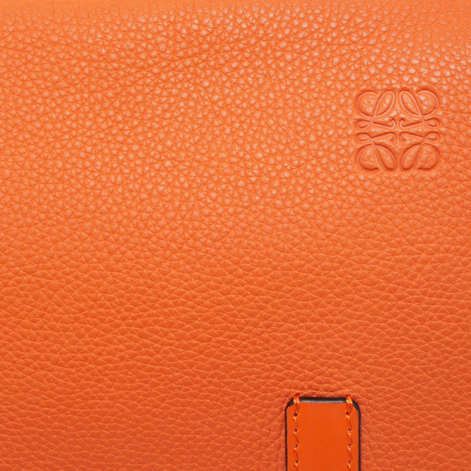 Loewe Orange/Beige Grained Leather Military Belt Bag