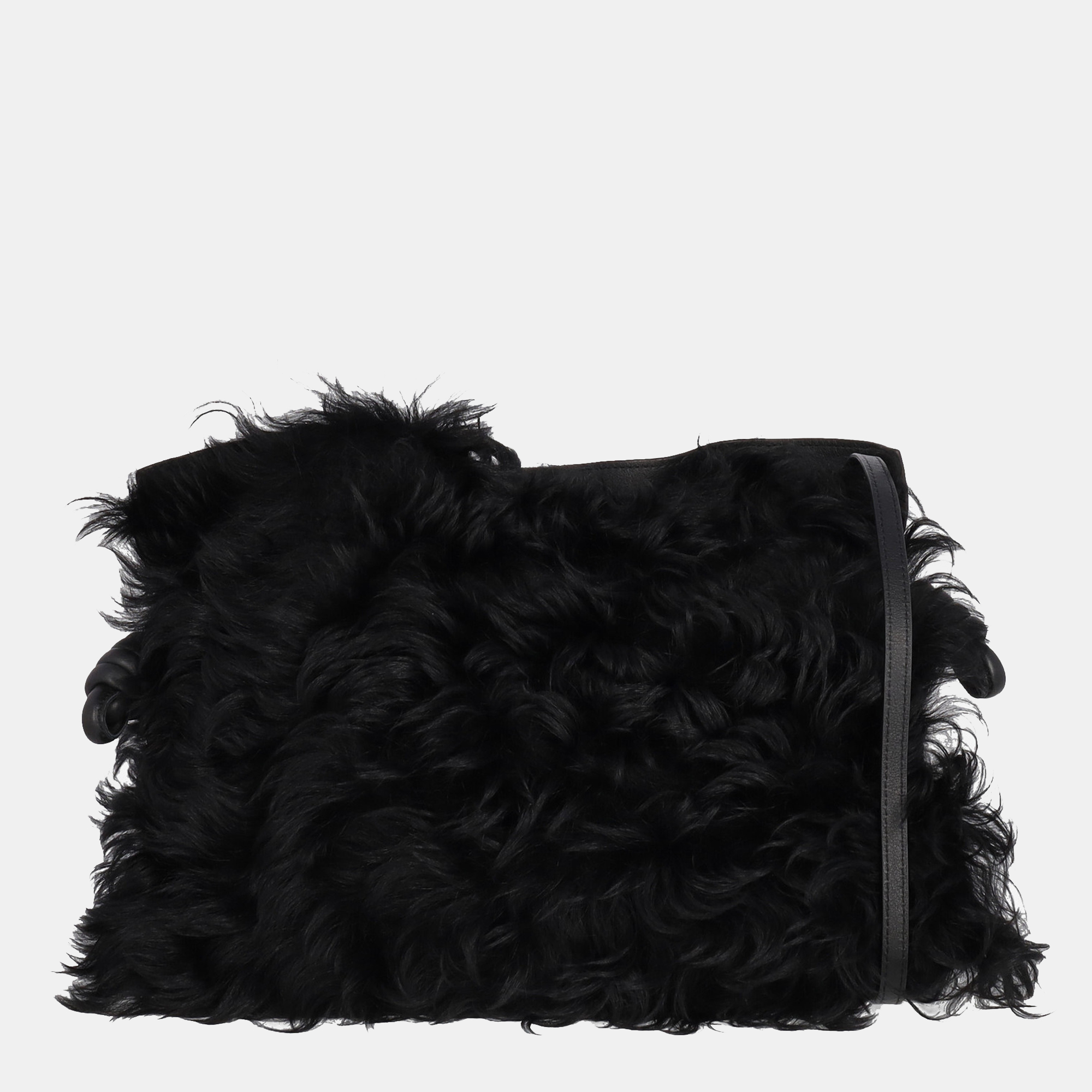 Loewe Flamenco -  Women's Leather Shoulder Bag - Black - One Size