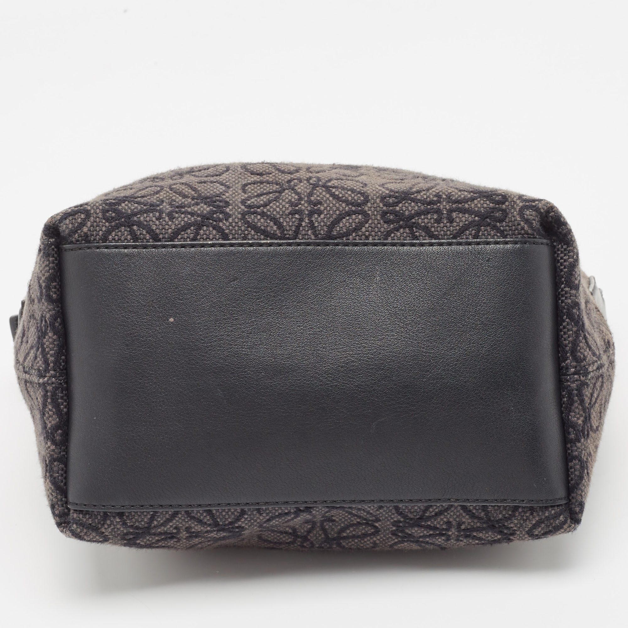 Loewe Black Anagram Jacquard And Leather Cubi Baguette Bag