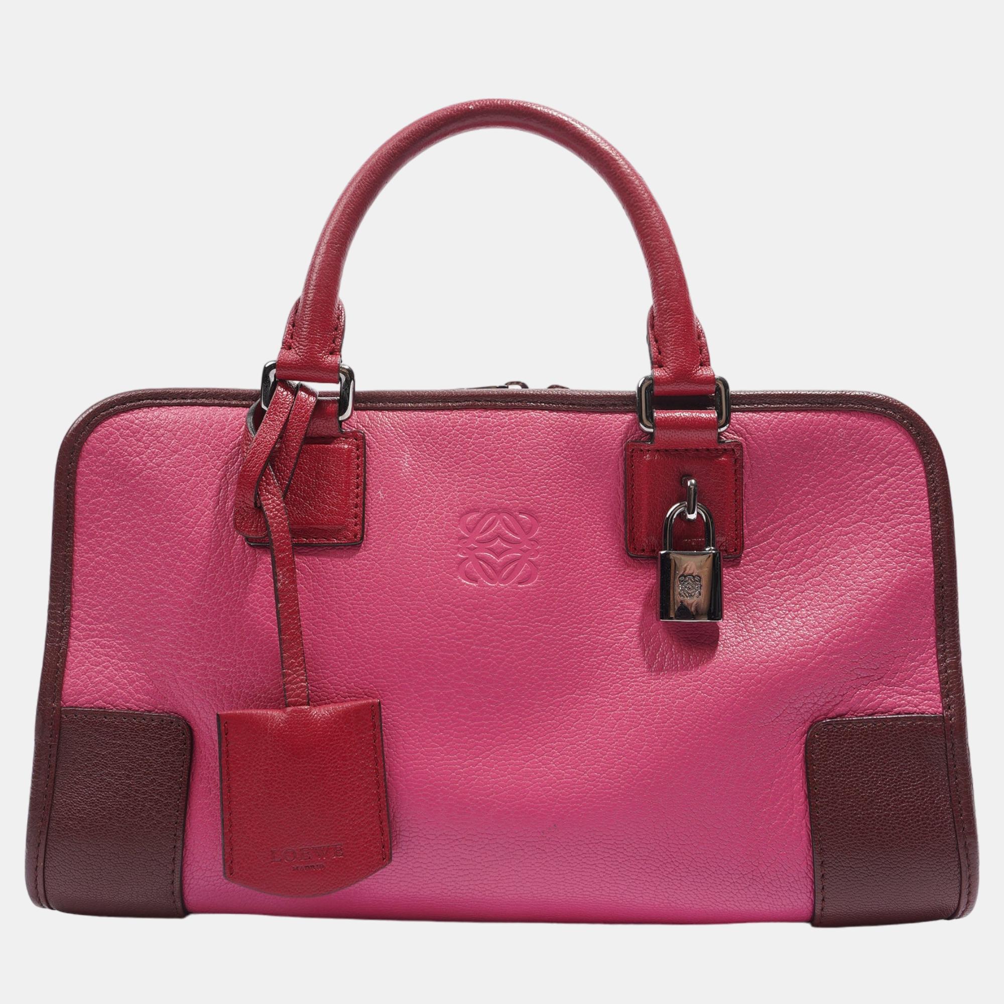 Loewe Amazona Pink / Purple Grained Leather 28