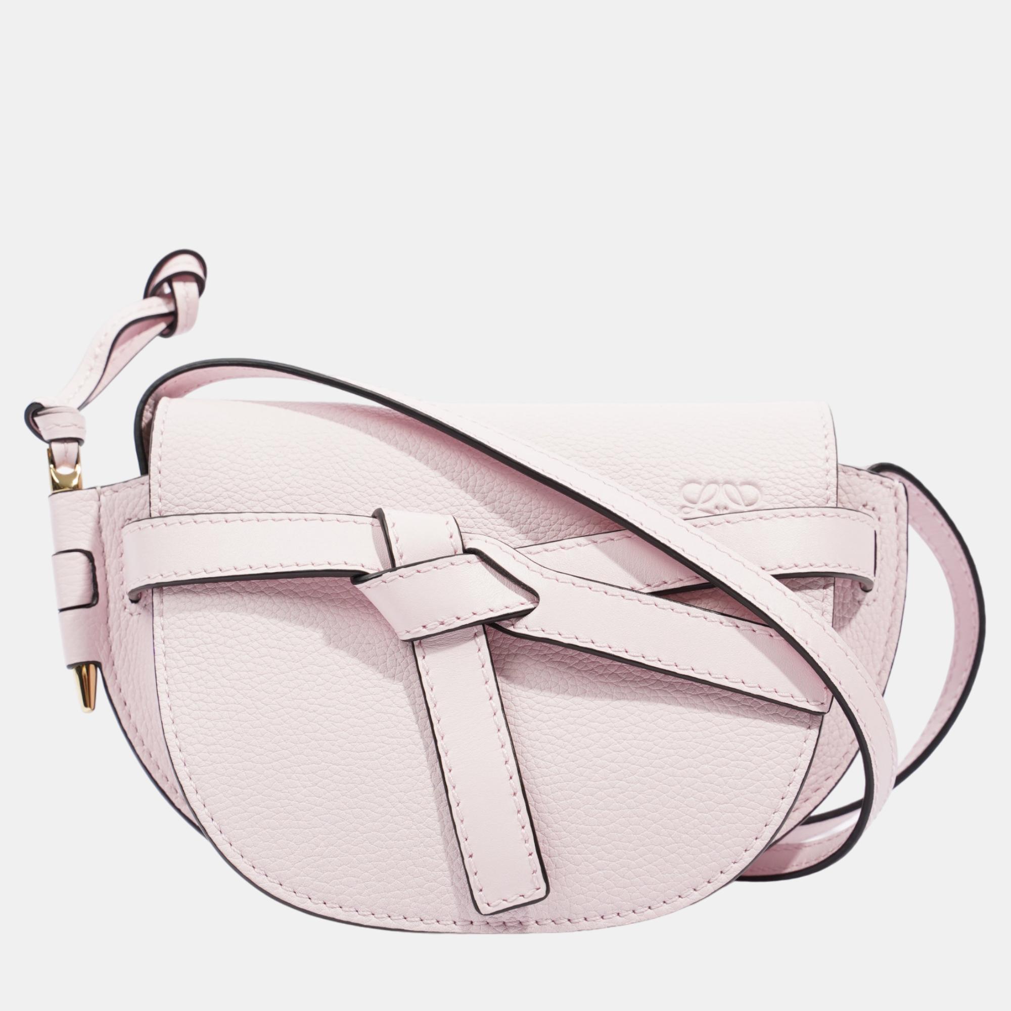 Loewe Gate Dual Bag Icy Pink Calfskin Leather Mini