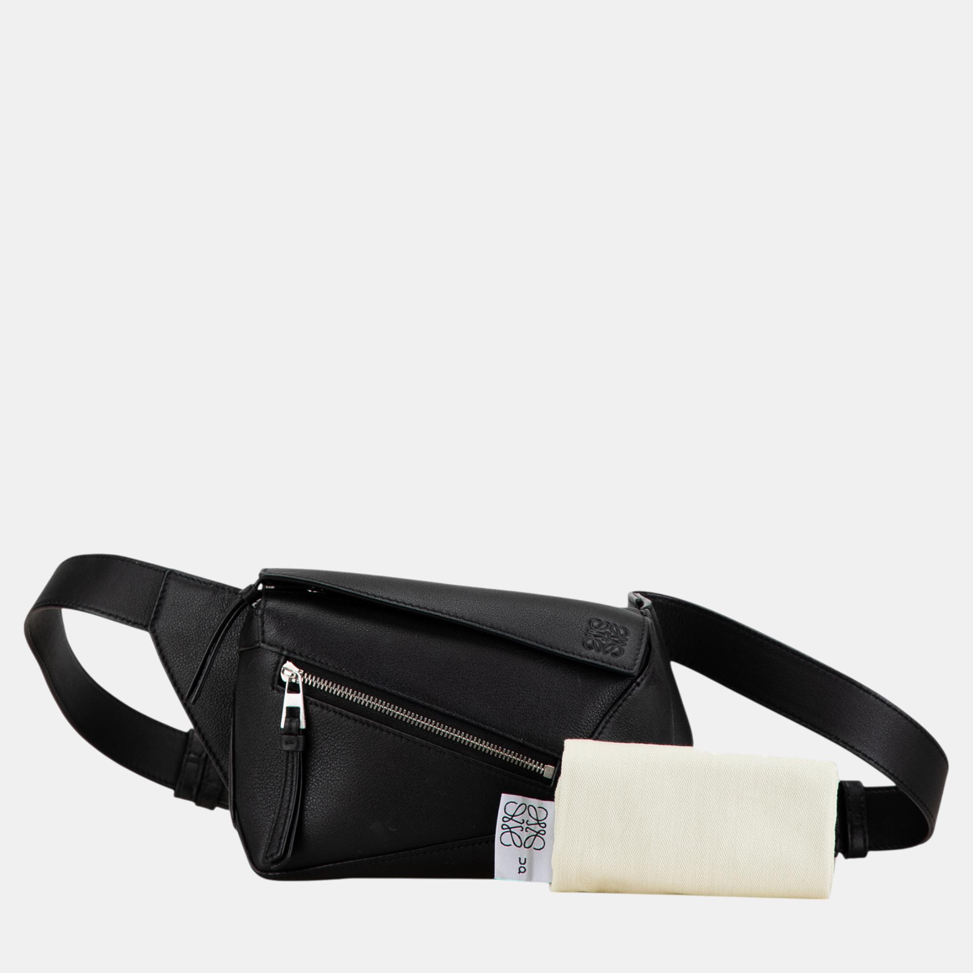 Loewe Black Mini Puzzle Belt Bag