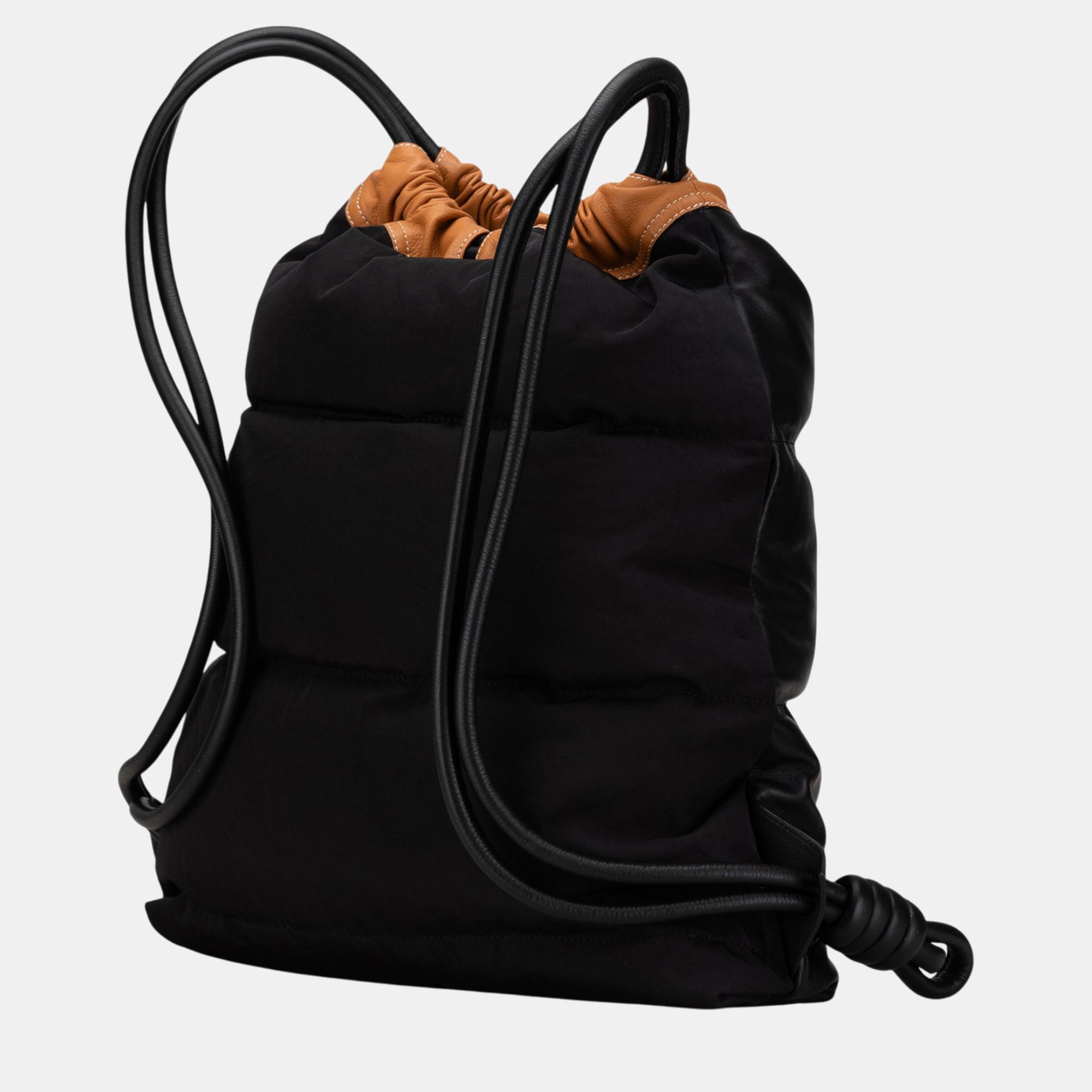 Loewe Black/Brown Nappa Yago Puffy Backpack