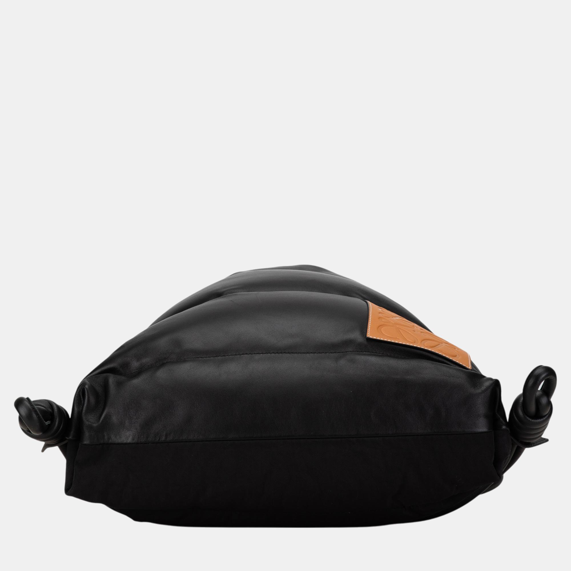 Loewe Black/Brown Nappa Yago Puffy Backpack