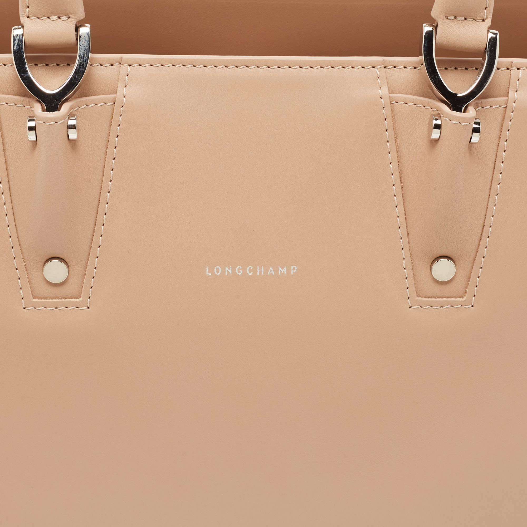 Longchamp Light Pink Leather Paris Premiere Tote