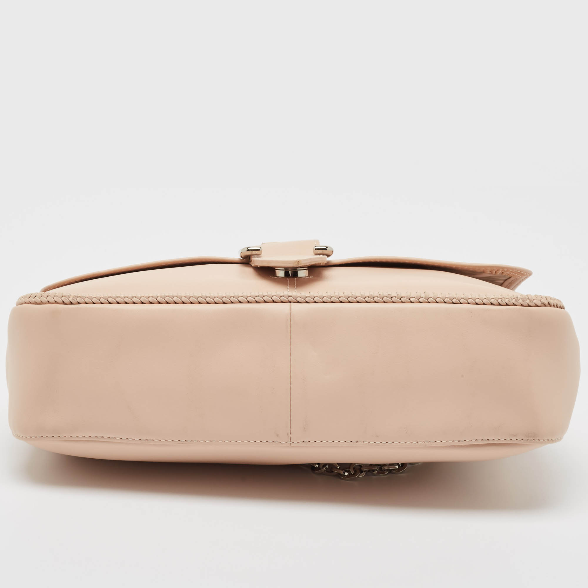 Longchamp Light Peach Leather Amazone Shoulder Bag