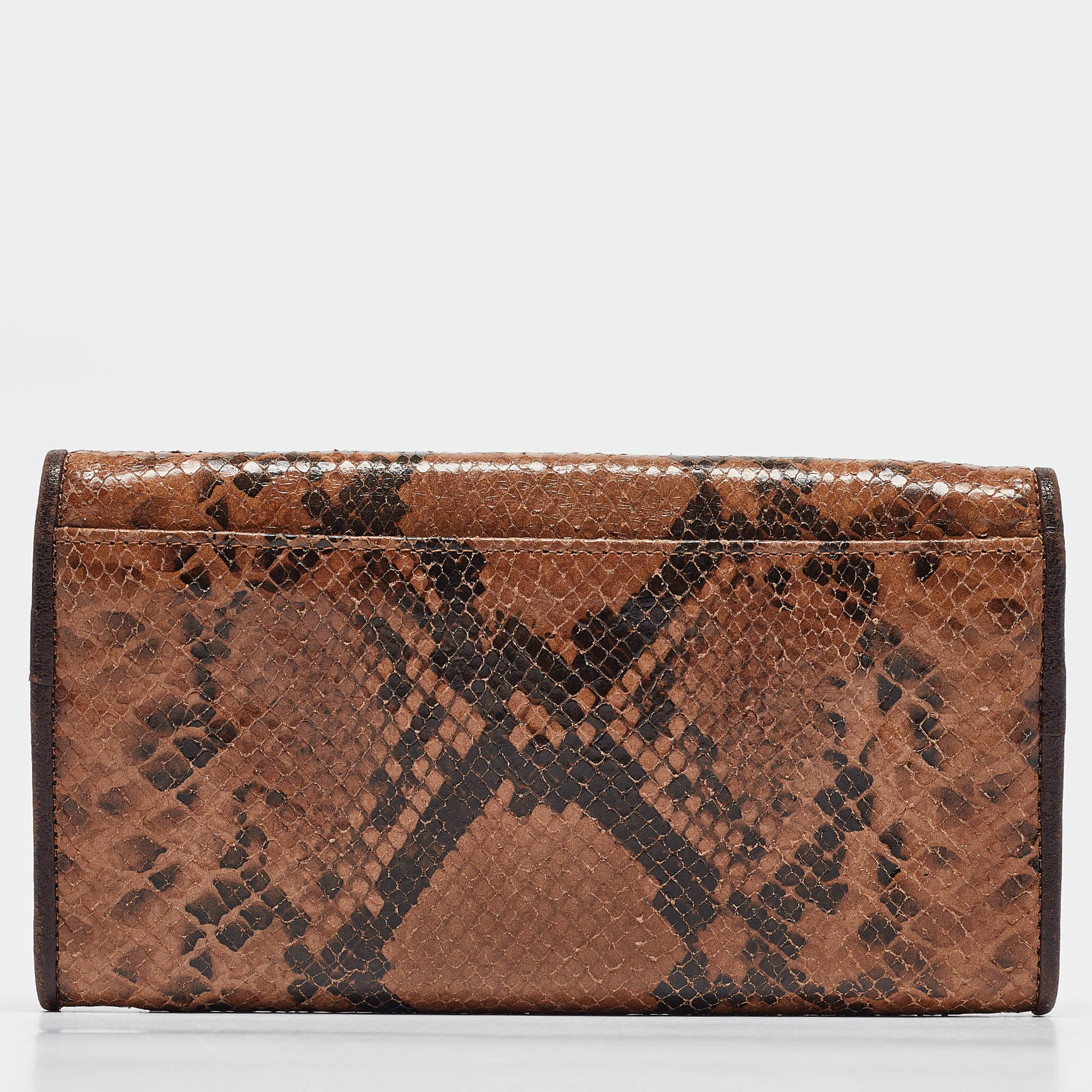 Longchamp Multicolor Snakeskin Embossed Leather Continental Wallet