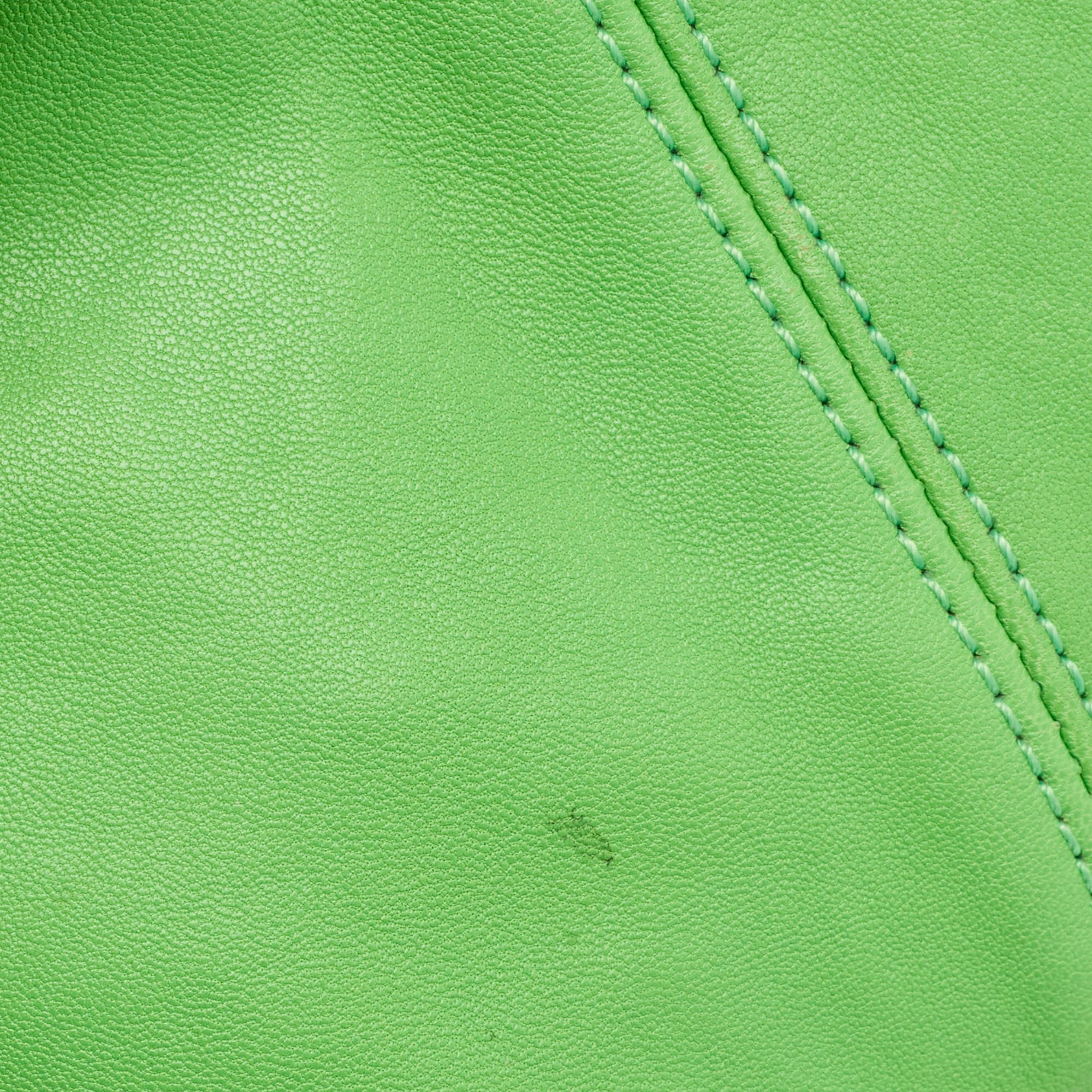 Longchamp Green Leather Le Pliage Tote