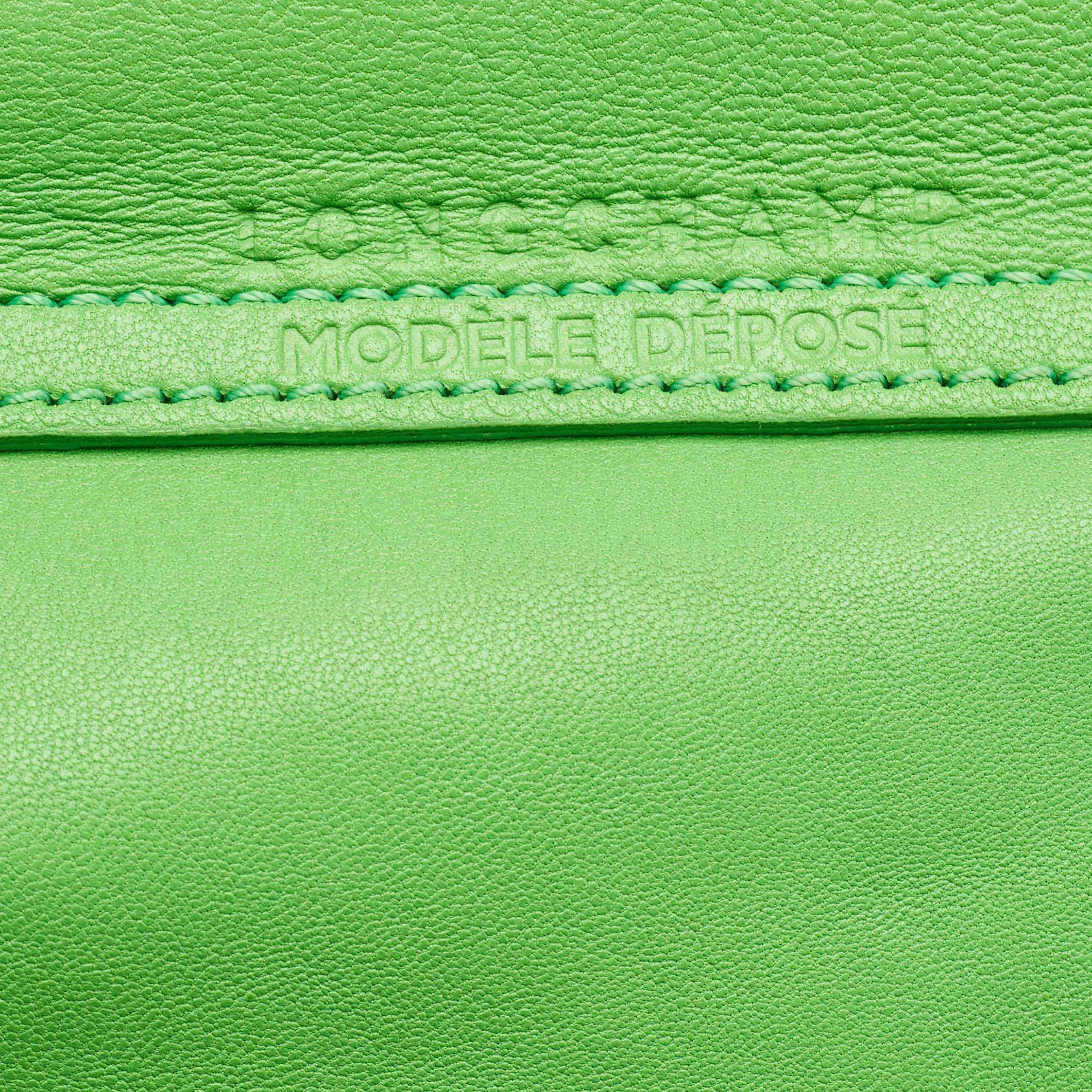 Longchamp Green Leather Le Pliage Tote