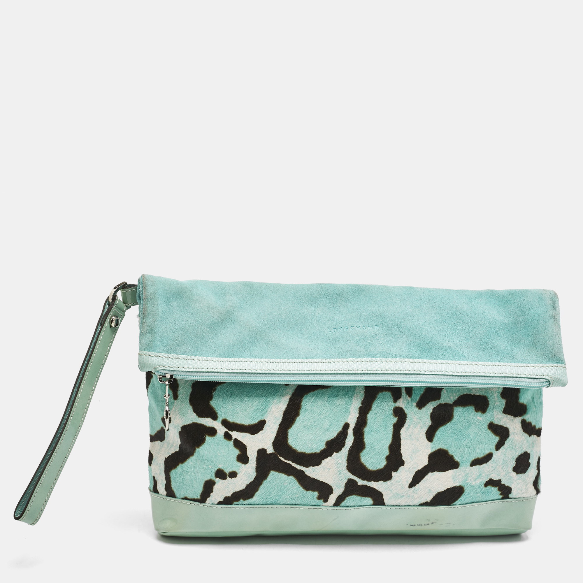 Longchamp Turquoise Calf Hair Leopard Print and Mix Leather Fold Over Clutch, Green
Longchamp Turquoise Calf Hair Leopard Print and Mix Leather Fold Over Clutch, Green