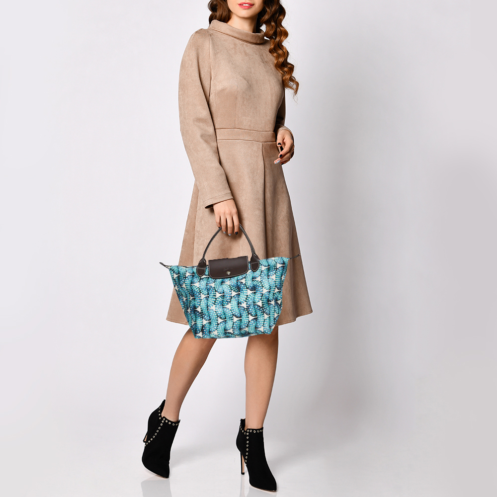 Longchamp Blue/Brown Fabric and Leather Surf and The City Le Pliage Tote
Longchamp Blue/Brown Fabric and Leather Surf and The City Le Pliage Tote