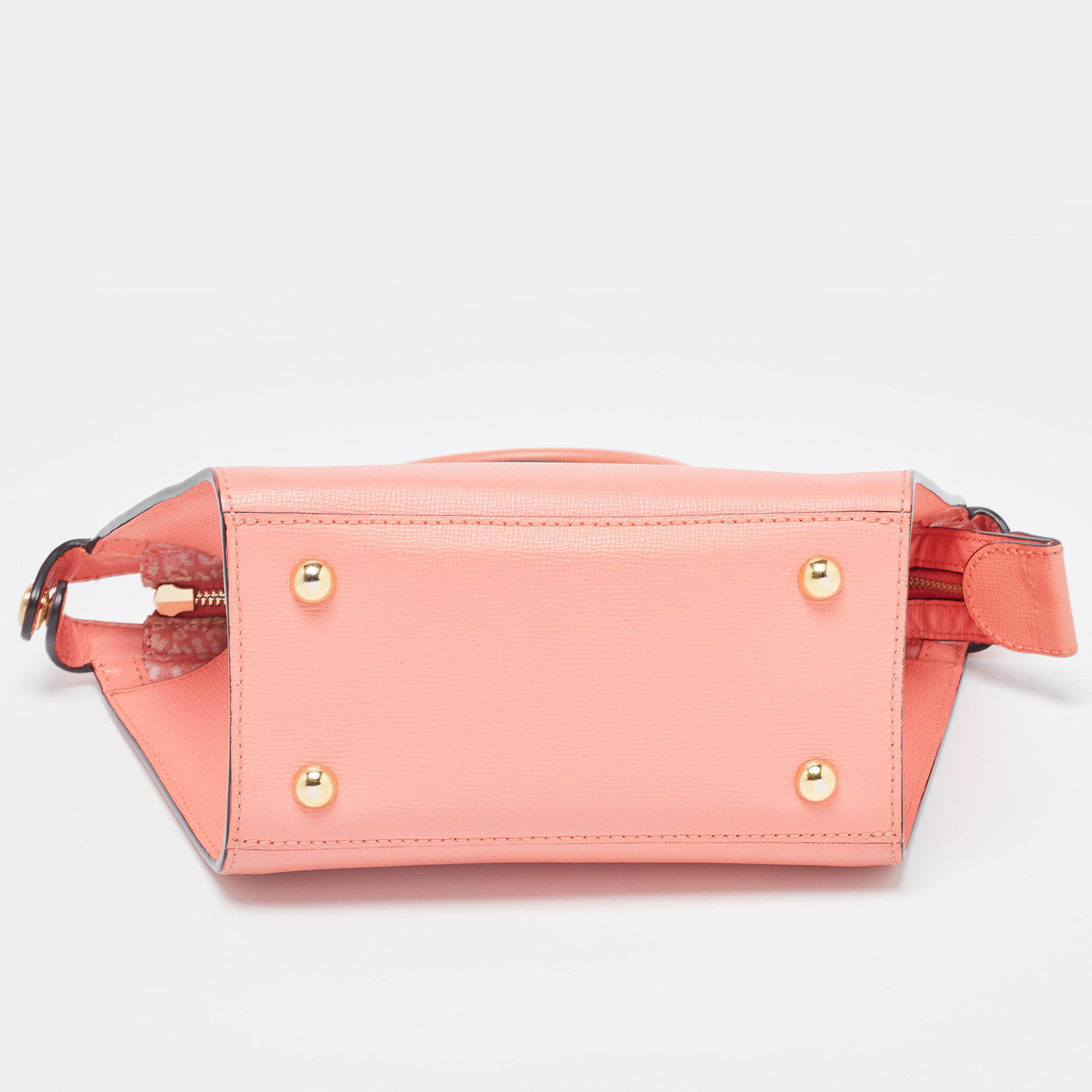 Longchamp Coral Leather Small Le Pliage Heritage Tote